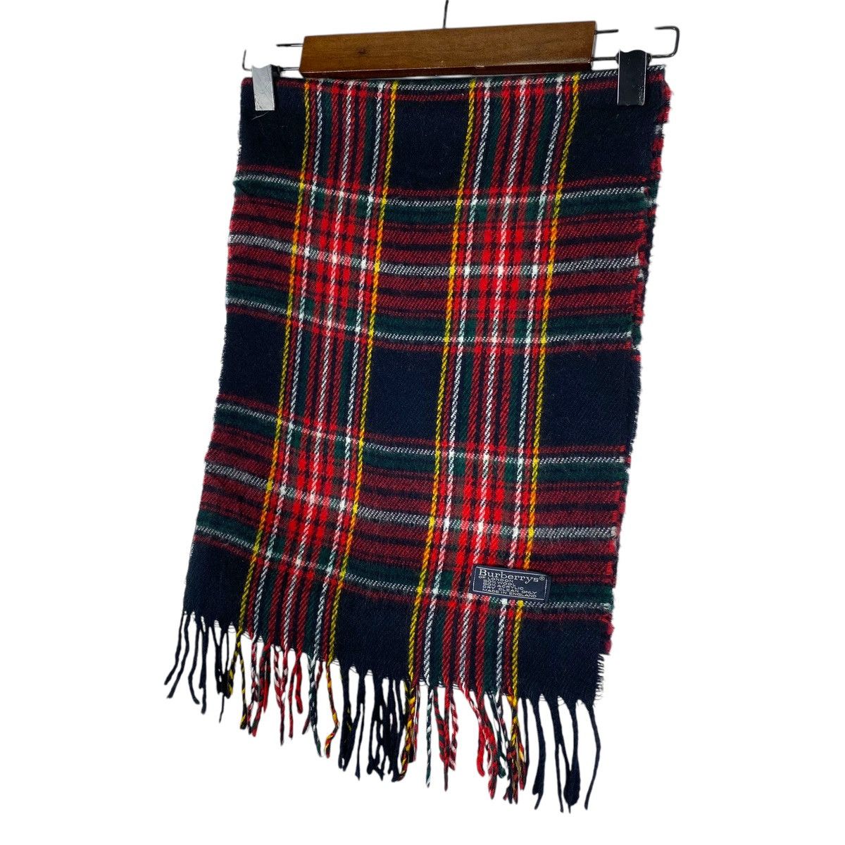 Burberry × Vintage Vintage Burberrys Nova Checked Red Light Scarf Muffler Size ONE SIZE - 5 Thumbnail