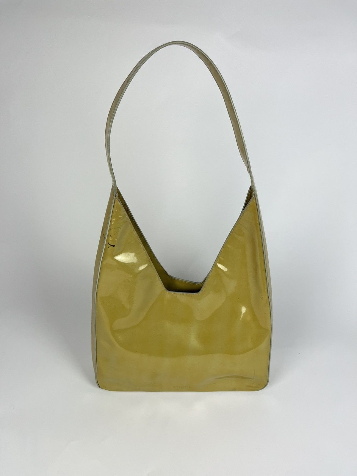 image of Prada Asymmetrical Shoulder Bag Fw 1999 in Yellow, Women's