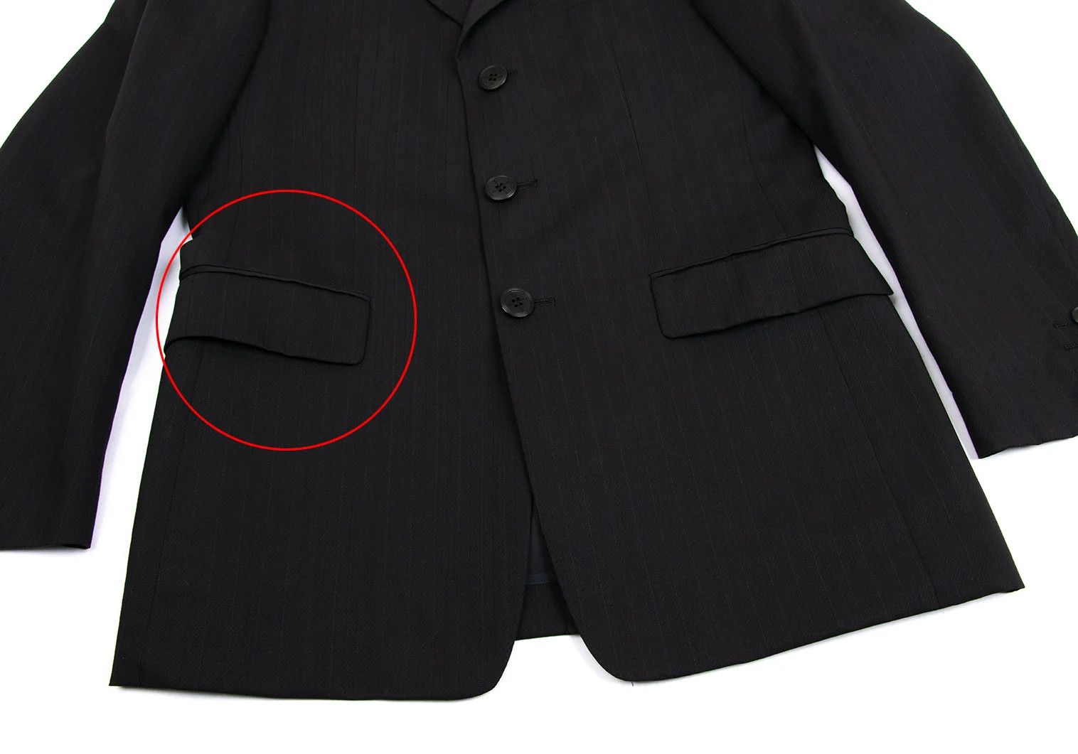 Jean Paul Gaultier Wool-Poly Shadow Stripe Jacket in Black Size 44 Size US S / EU 44-46 / 1 - 9 Thumbnail