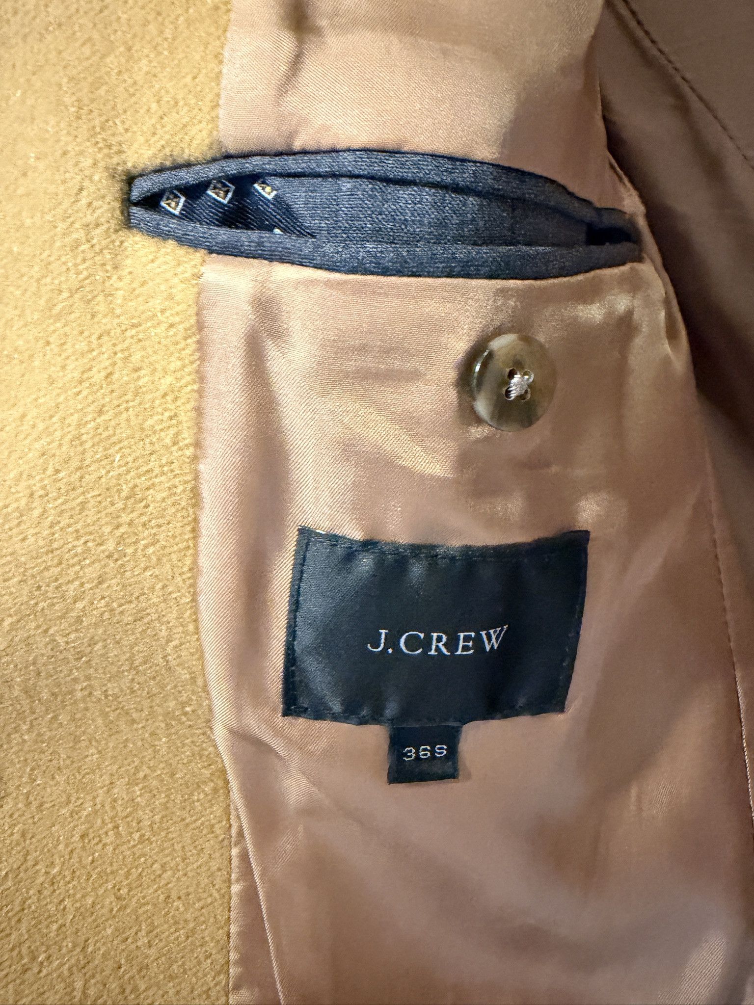 J.Crew J. Crew Camel Peak Lapel Topcoat Size US S / EU 44-46 / 1 - 5 Thumbnail