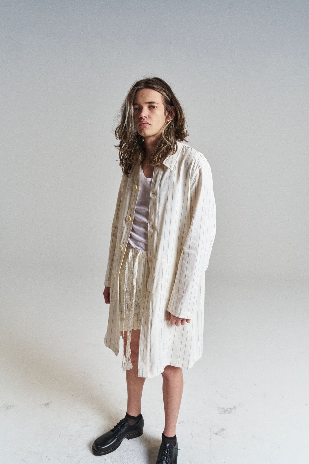 Wales Bonner Wales Bonner Ivory striped linen shorts 48 Size US 31 - 6 Thumbnail