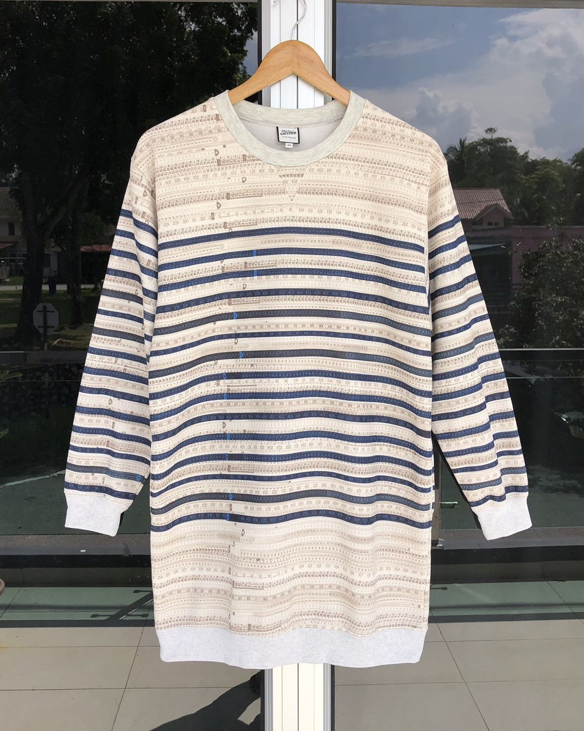 Jean Paul Gaultier SS01 JEAN PAUL GAULTIER Striped Cotton Sweatshirt Size L / US 10 / IT 46 - 1 Thumbnail