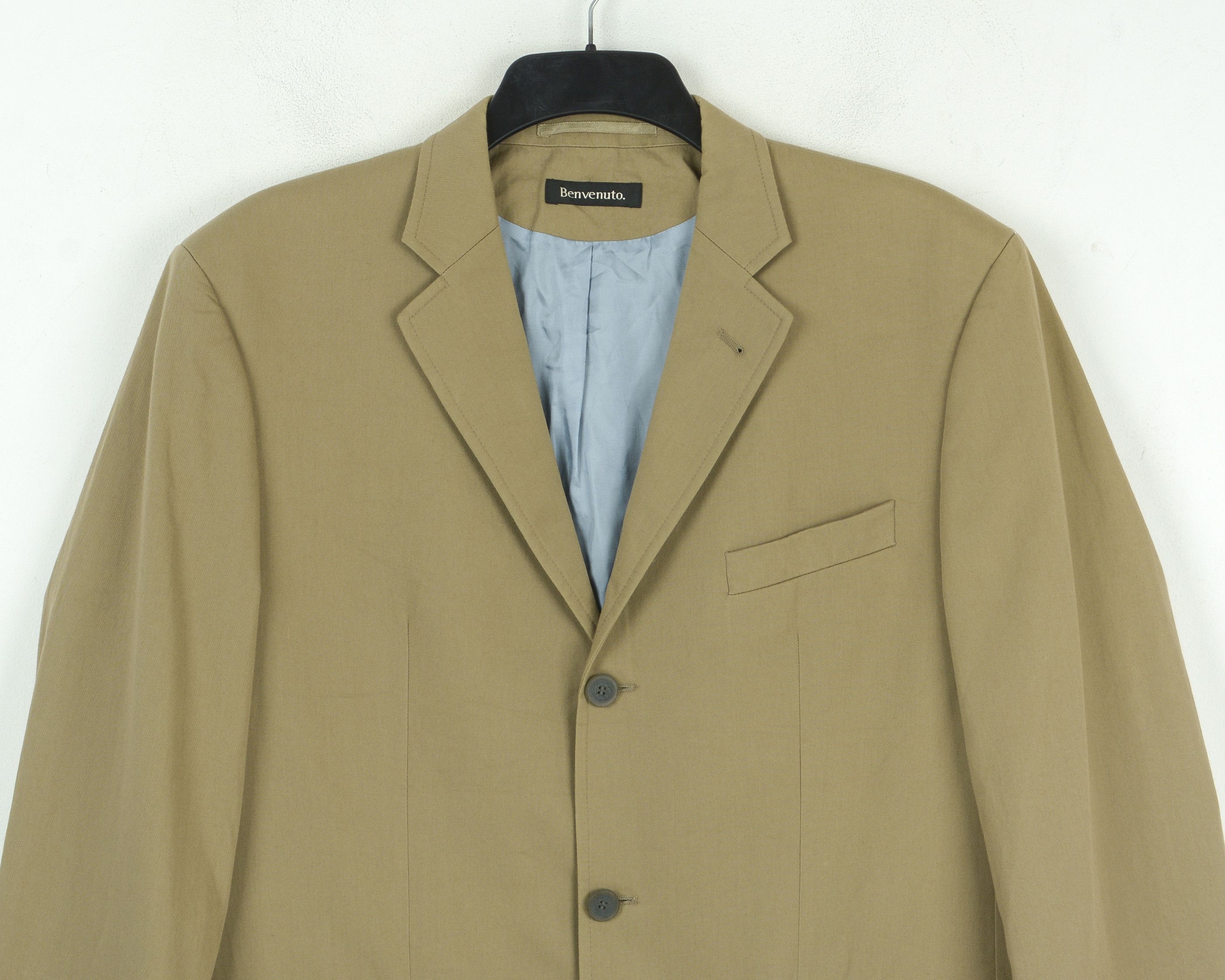 BENVENUTO. Blazer Brown M Coat Jacket Cotton Sport Suit Size 40R - 2 Thumbnail