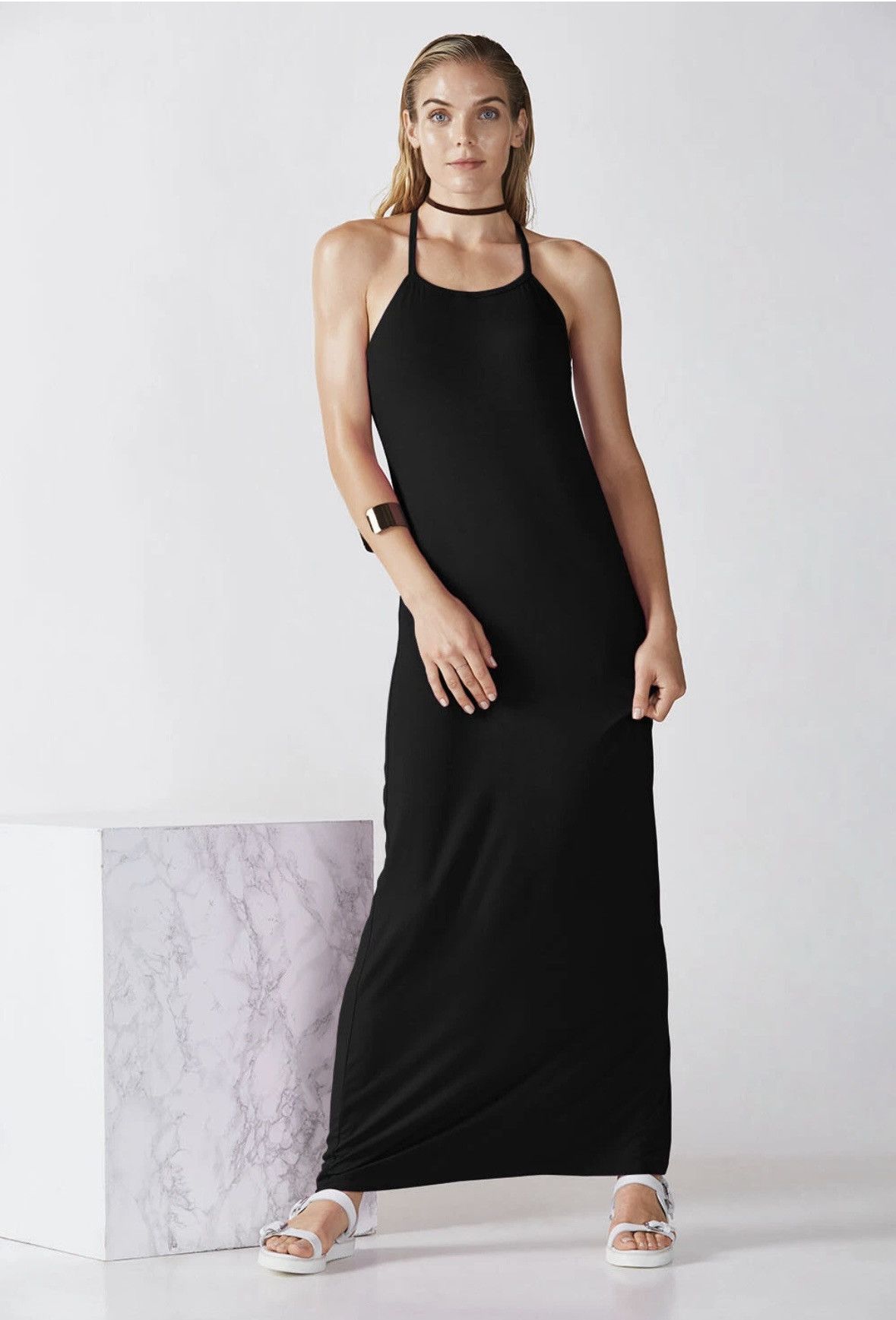 Fabletics Fabletics Neema black open back maxi dress sleeveless Greek Size M / US 6-8 / IT 42-44 - 1 Thumbnail
