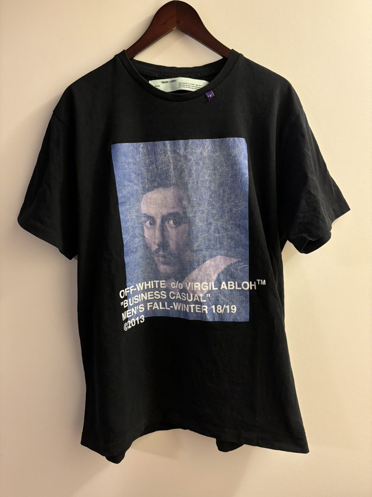 image of Off White “Business Casual” T-Shirt in Black, Men's (Size Small)