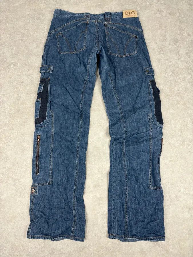 Dolce & Gabbana AW2004 Dolce & Gabbana Navy Denim Cargo Jeans Size US 34 / EU 50 - 6 Thumbnail
