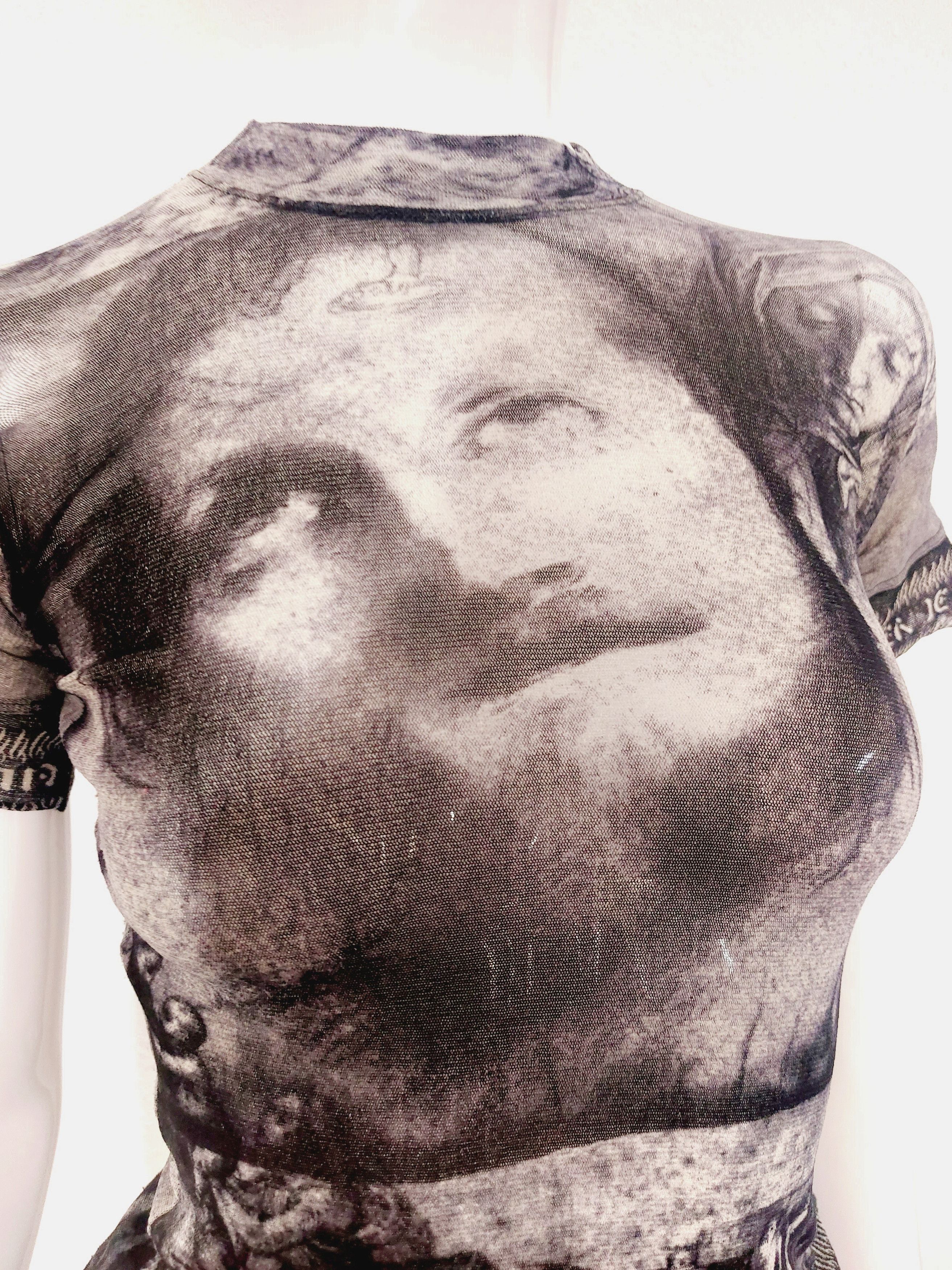 Jean Paul Gaultier Jean Paul Gaultier 1998 Jesus Christ Mesh Face Top T-Shirt Size US M / EU 48-50 / 2 - 3 Thumbnail
