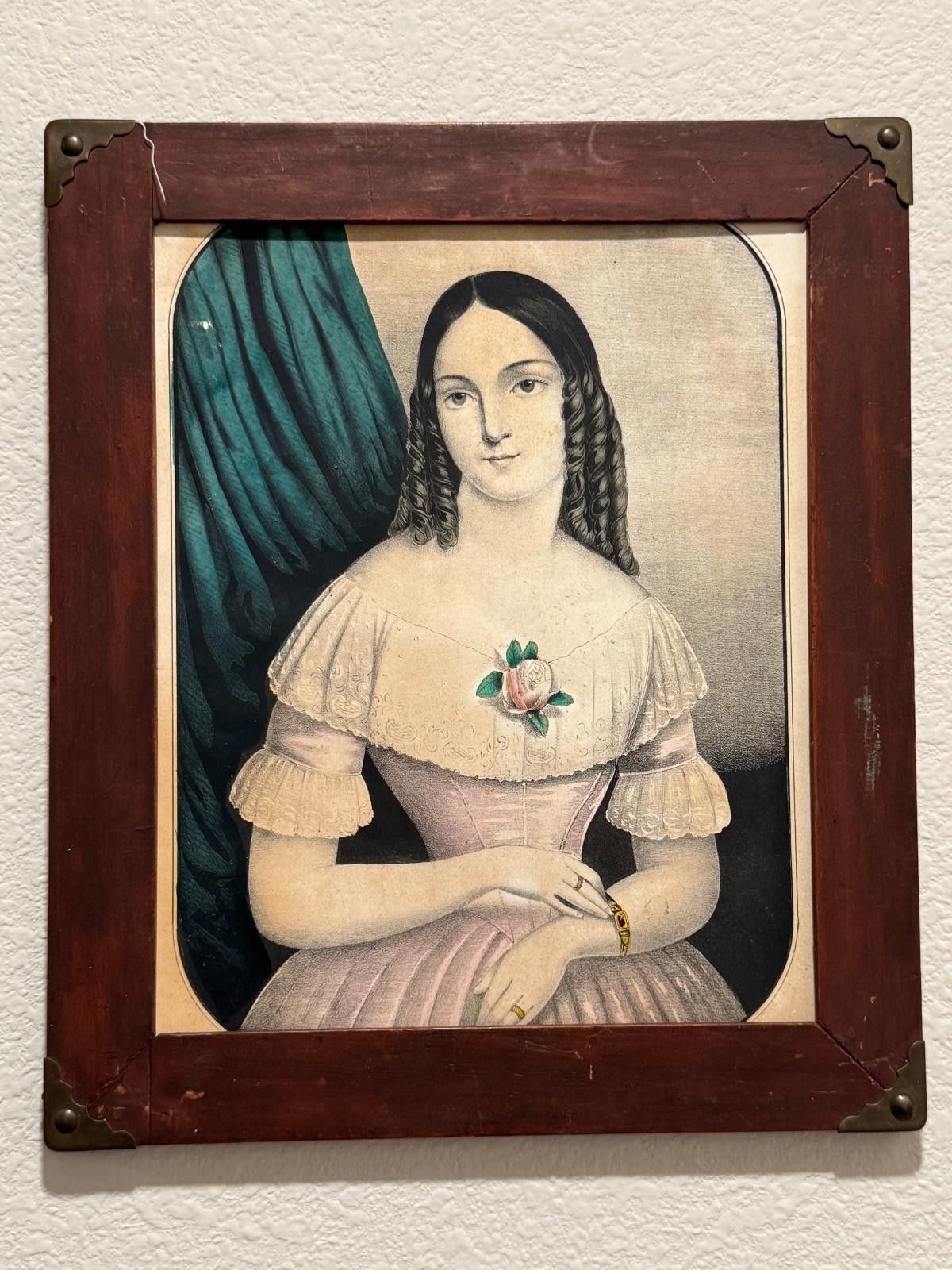 Other Antique Framed Victorian Lady Portrait Lithograph Chittenden Size ONE SIZE - 2 Thumbnail