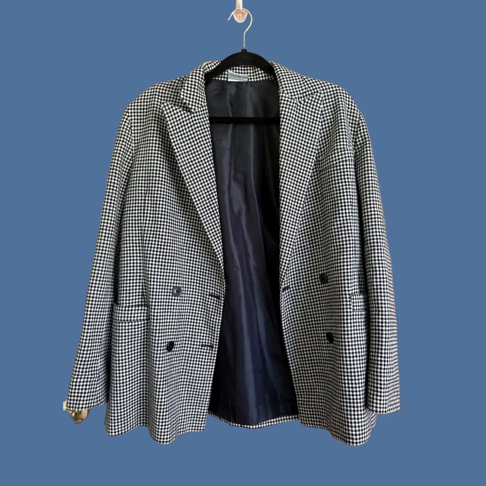 Laura Ashley VINTAGE Laura Ashley Blazer Work Wear Jacket Women US 14 White Gingham 90s Size XL / US 12-14 / IT 48-50 - 1 Thumbnail