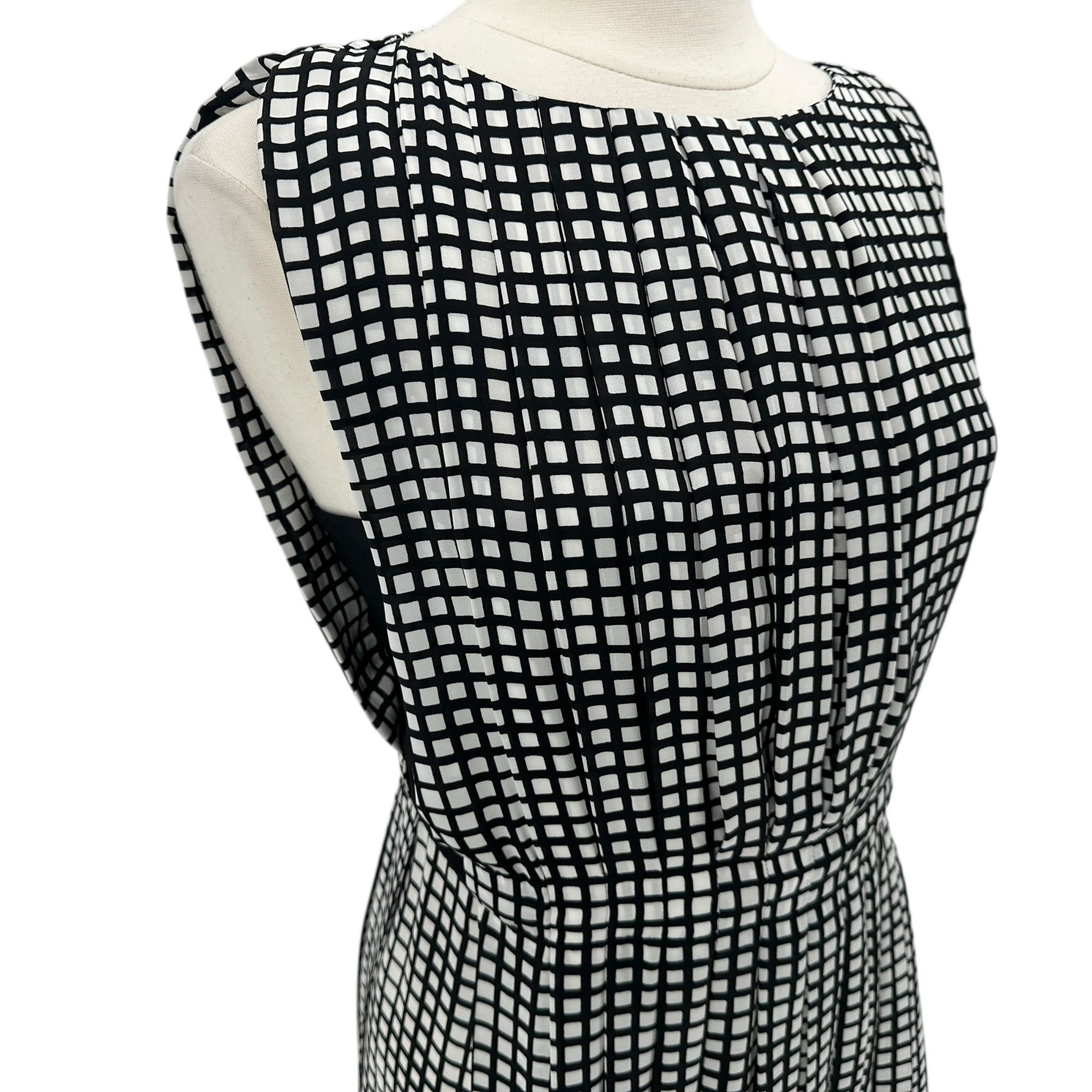 L'AGENCE L'Agence Womens 8 Dress Checker Sleeveless A-Line Black Whit Size M / US 6-8 / IT 42-44 - 2 Thumbnail