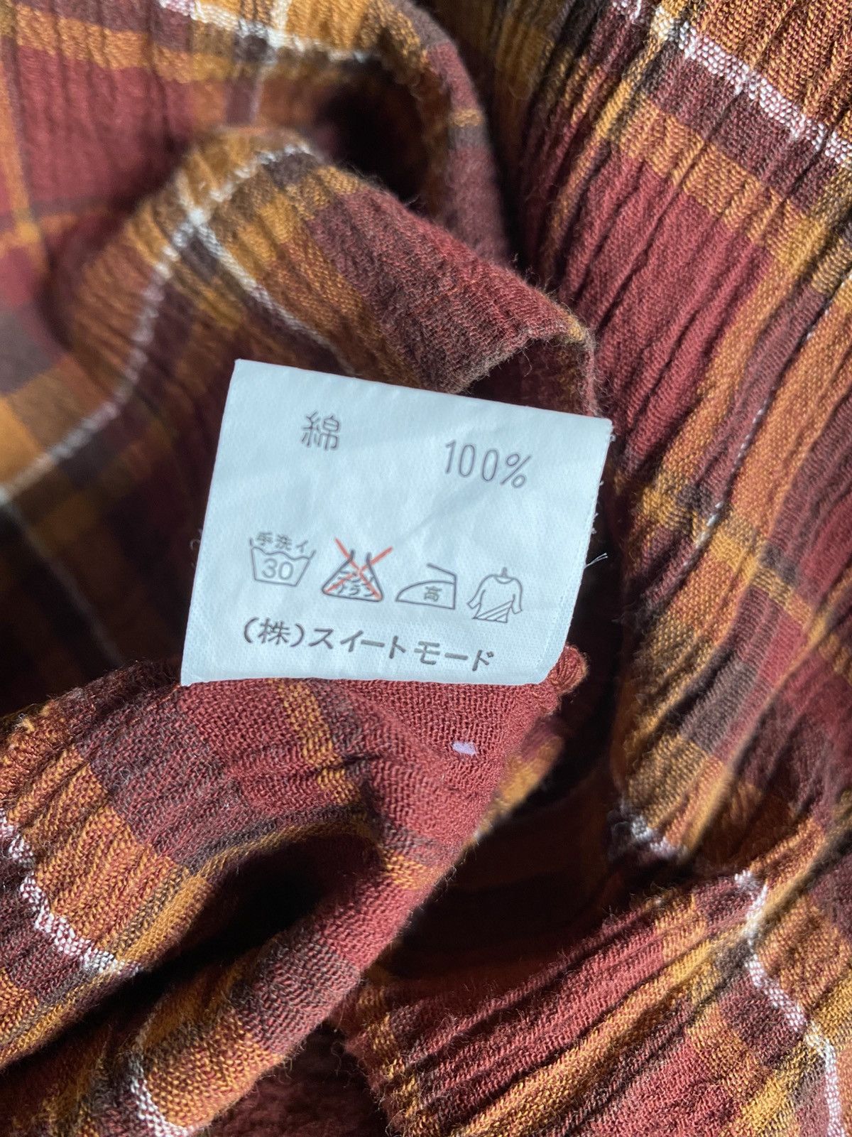 Japanese Brand Effets Plaid Tie-Neck Top Size M / US 6-8 / IT 42-44 - 5 Thumbnail