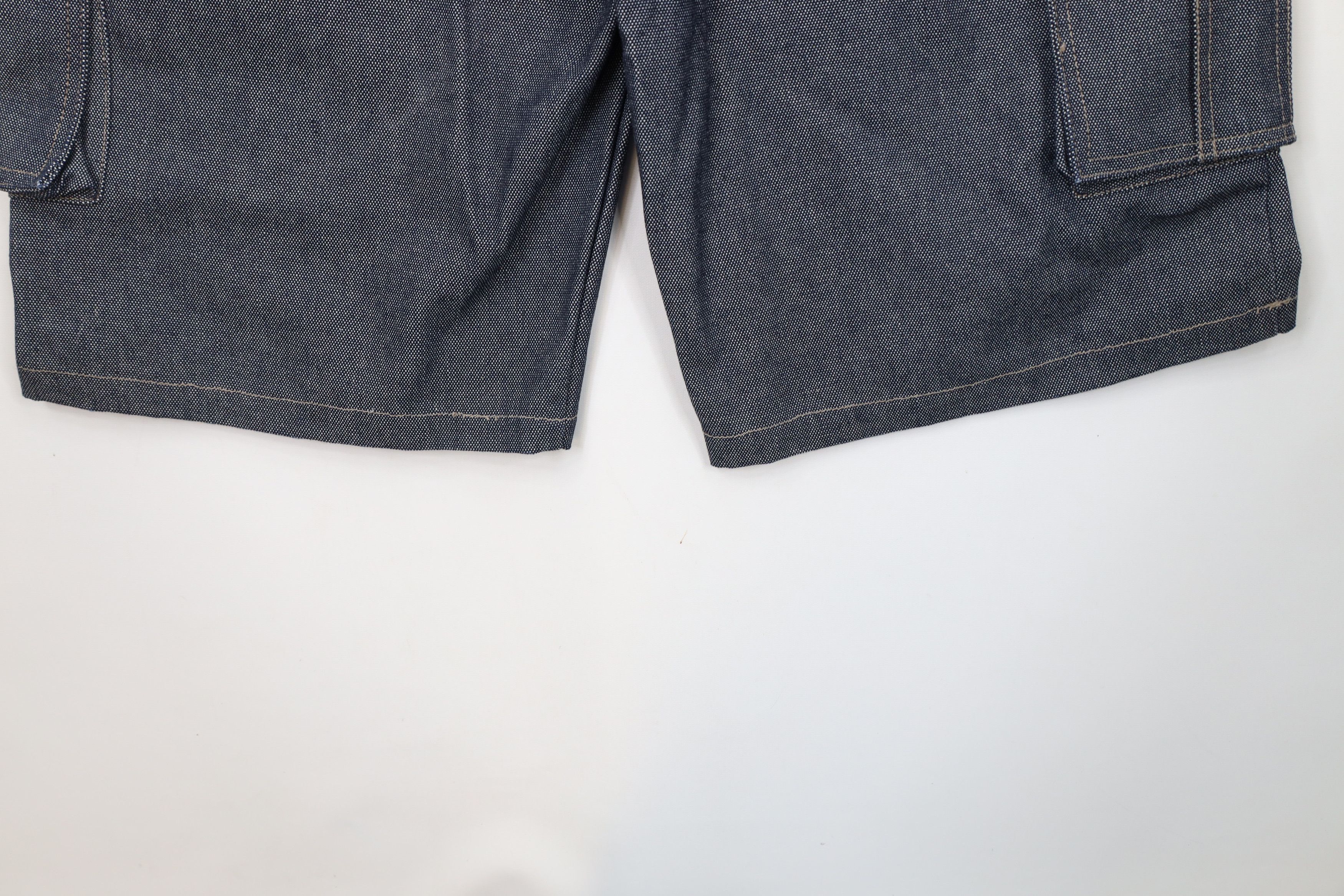 Vintage Deadstock Vintage 90s Y2K Streetwear Denim Cargo Shorts Blue Size US 38 / EU 54 - 11 Thumbnail