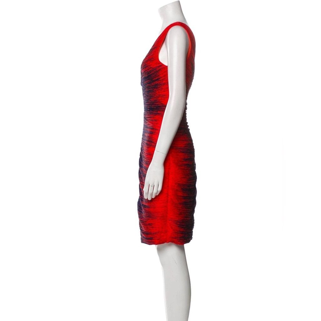 Halston Heritage Halston Sondra Red and Ultraviolet Ruched Bodycon Dress US 2 Size XS / US 0-2 / IT 36-38 - 3 Thumbnail