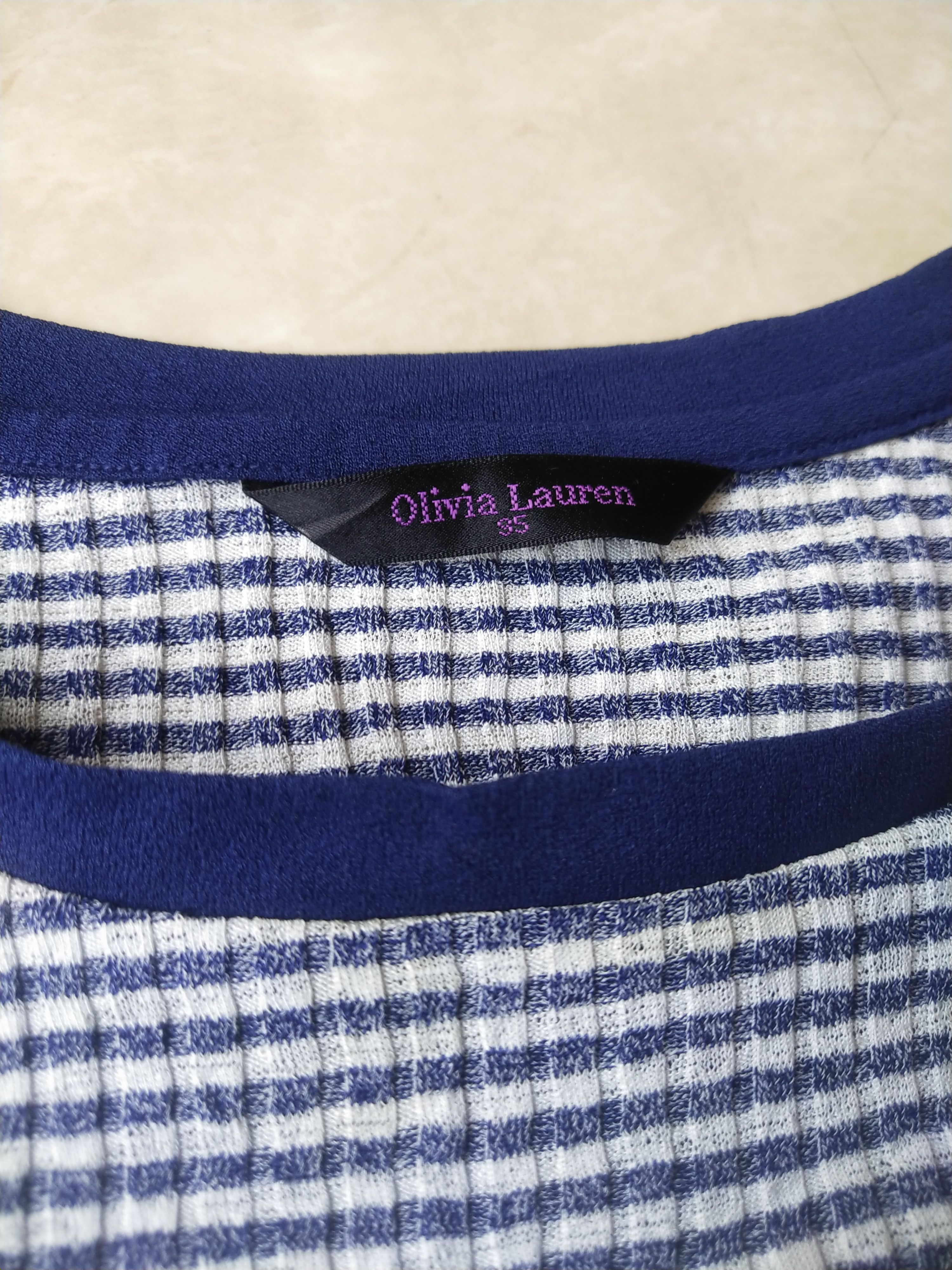 Japanese Brand Olivia Lauren Korean Brand Crinkle Striped Graphic T-Shirt Size M / US 6-8 / IT 42-44 - 5 Thumbnail
