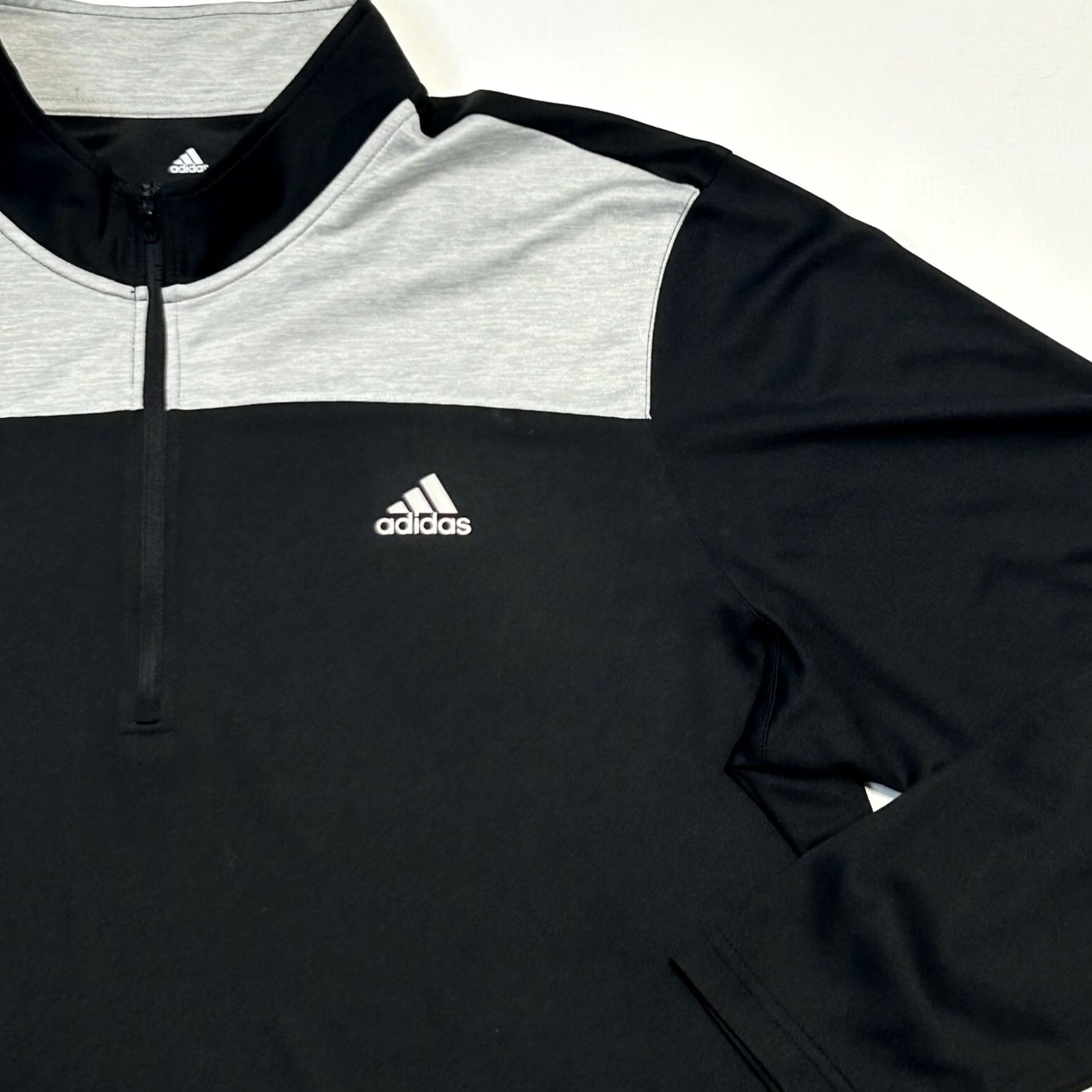 Adidas Adidas Golf Men's 2XL Lightweight UPF 1/4 Zip Long Sleeve Pullover Black Gray Shirt Size US XXL / EU 58 / 5 - 6 Thumbnail