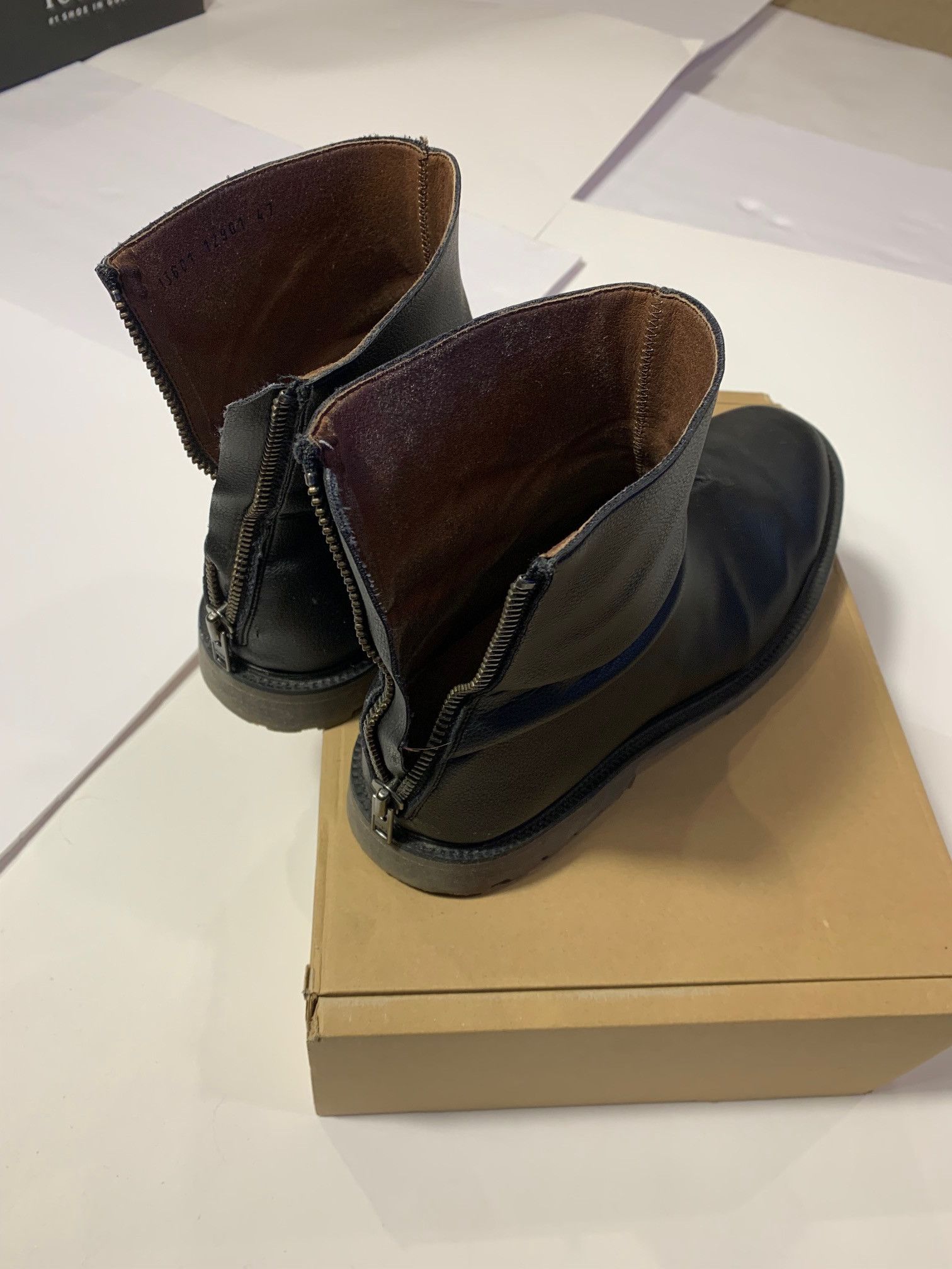 Ground Cover Back Zip Boots Cactus Leather Vegan Artisanal Size US 14 / EU 47 - 8 Thumbnail
