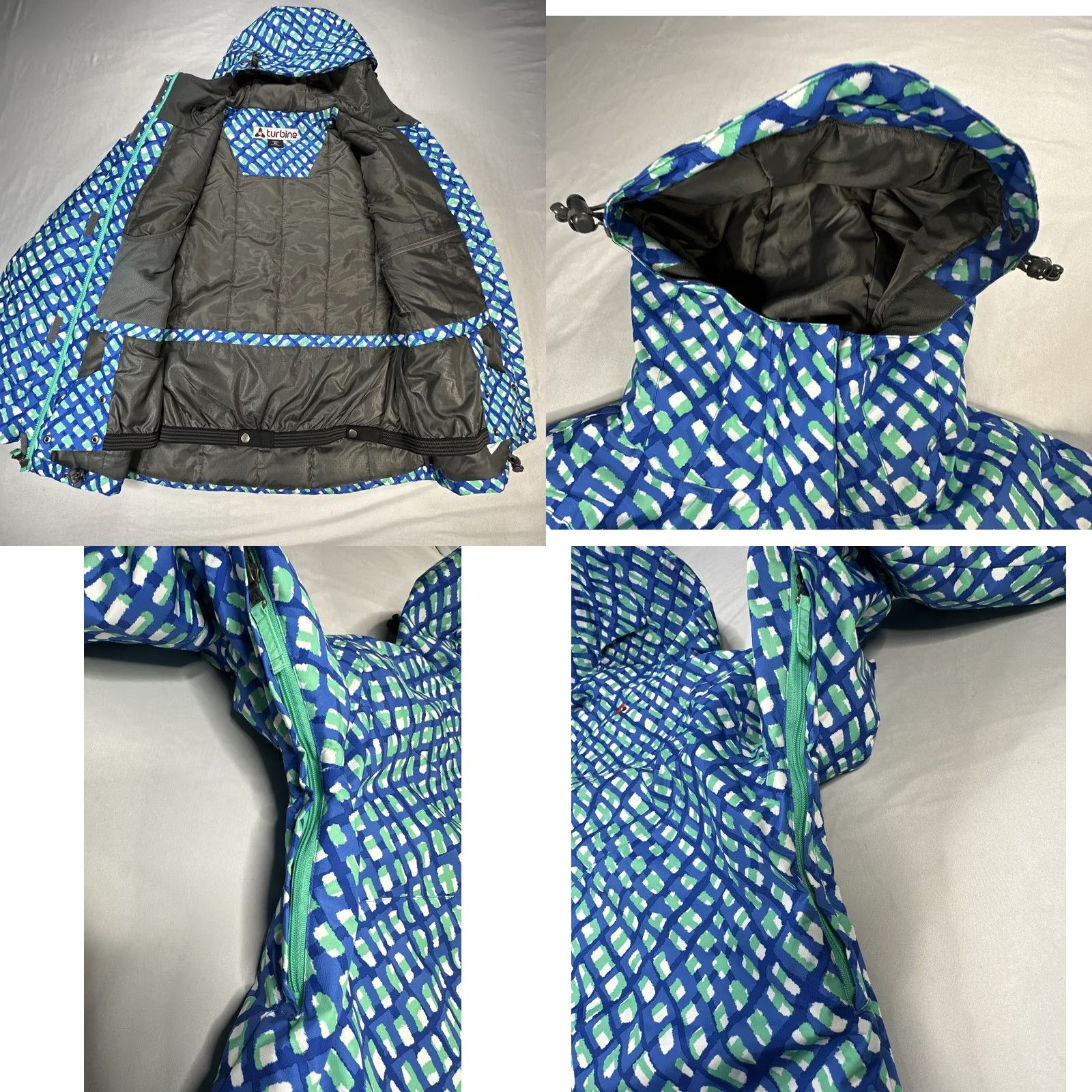 Vintage Turbine Women’s XL Boardwear Hooded Jacket Waterptoof Blue Green Snow Ski Jacket Women XL Hooded Waterptoof Blue Green Snow Ski Size XL / US 12-14 / IT 48-50 - 9 Thumbnail