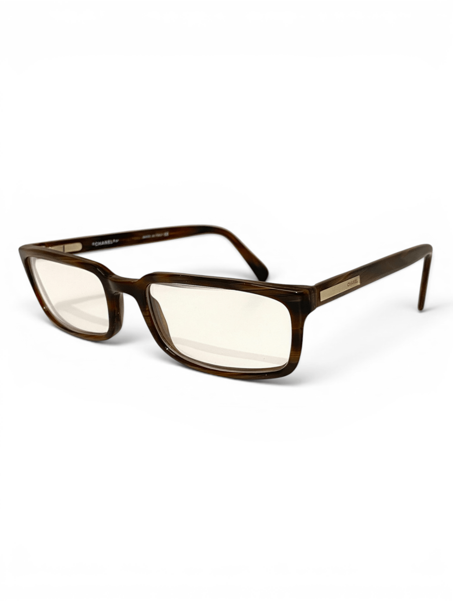 Chanel Chanel CC Logo Square Brown 3023 Eyeglasses Vintage Y2K Size ONE SIZE - 3 Thumbnail