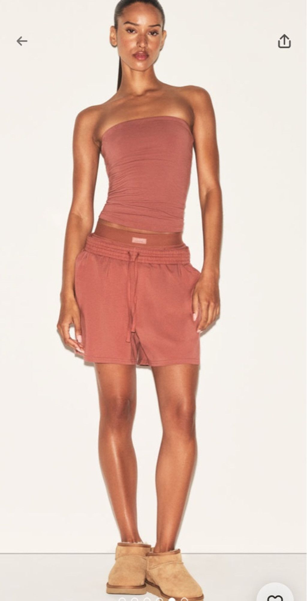 SKIMS NIB Skims COTTON JERSEY CLASSIC SHORT SIZE Medium Redwood Size 30" / US 8 / IT 44 - 2 Thumbnail