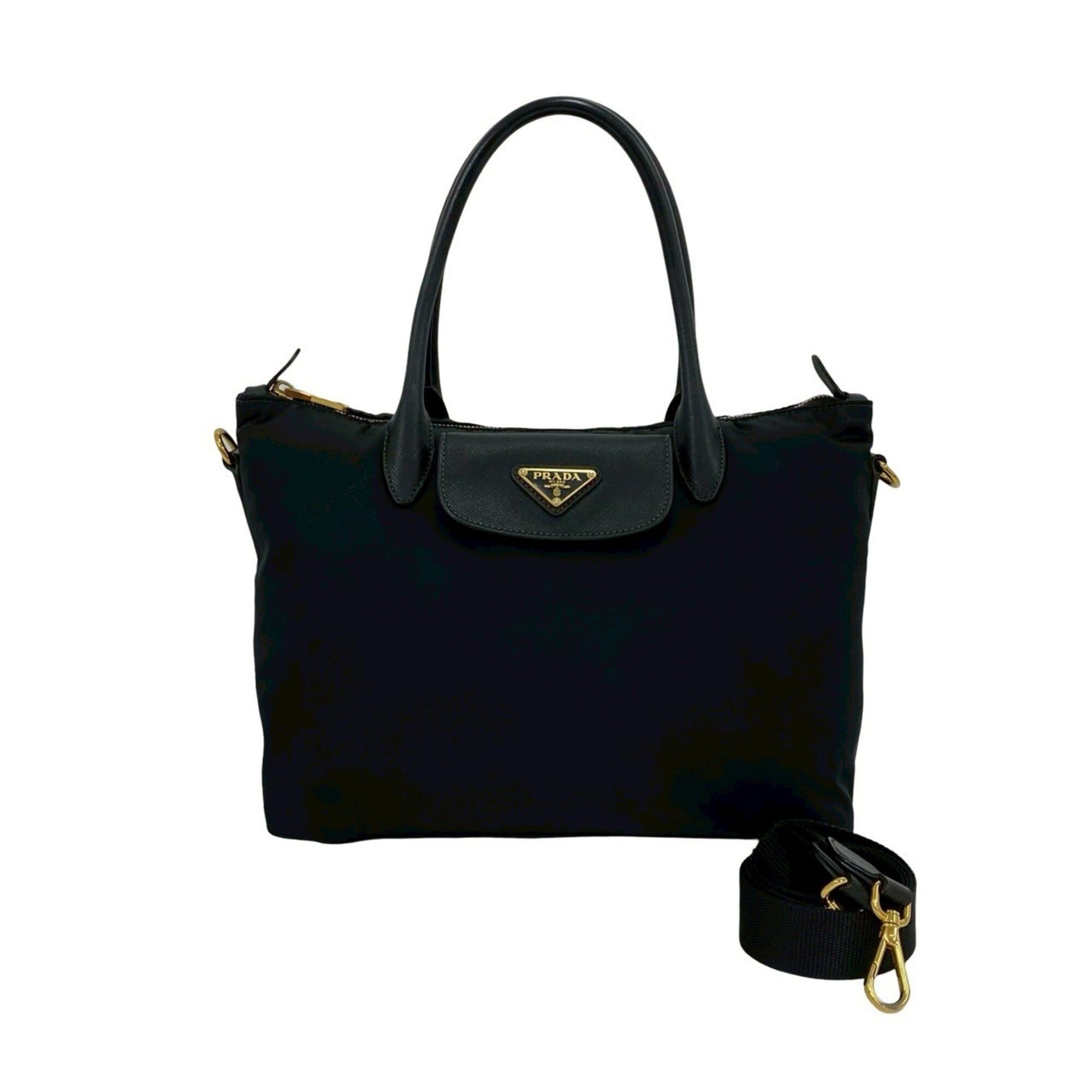 PRADAバック Prada Prada Triangle Logo Plate Hardware Nylon Leather Genuine 2