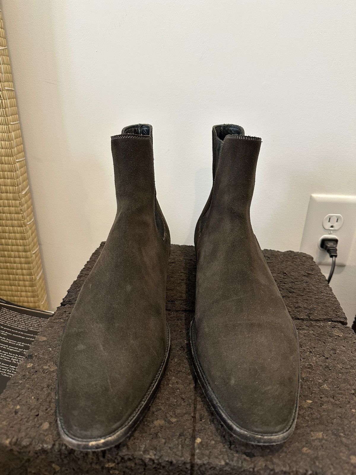 Saint Laurent Paris Dark Green Suede Chelseas Size US 8 / EU 41 - 4 Thumbnail