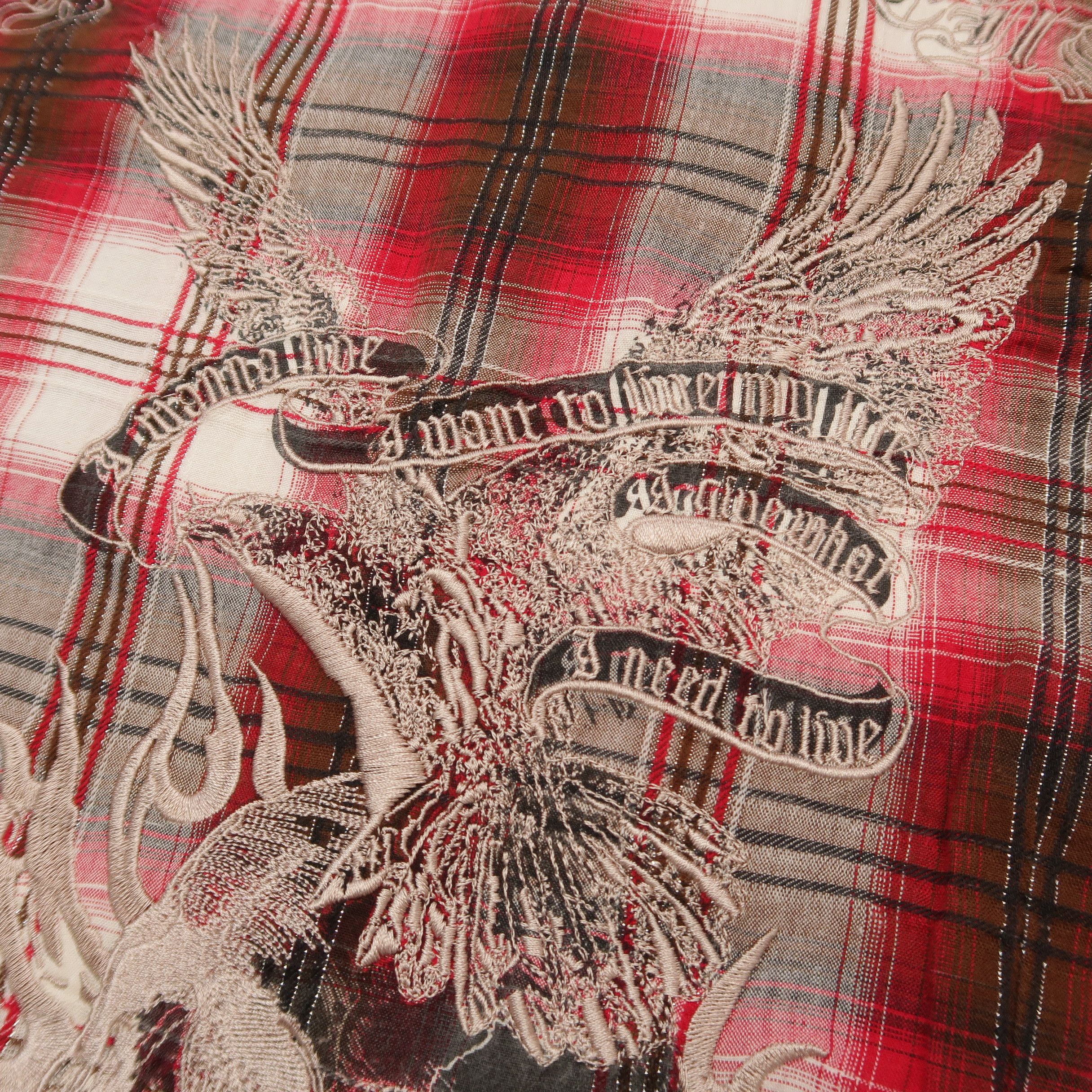 Japanese Brand 14th Addiction Murder License Embroidered Western Shirt Size US S / EU 44-46 / 1 - 18 Thumbnail