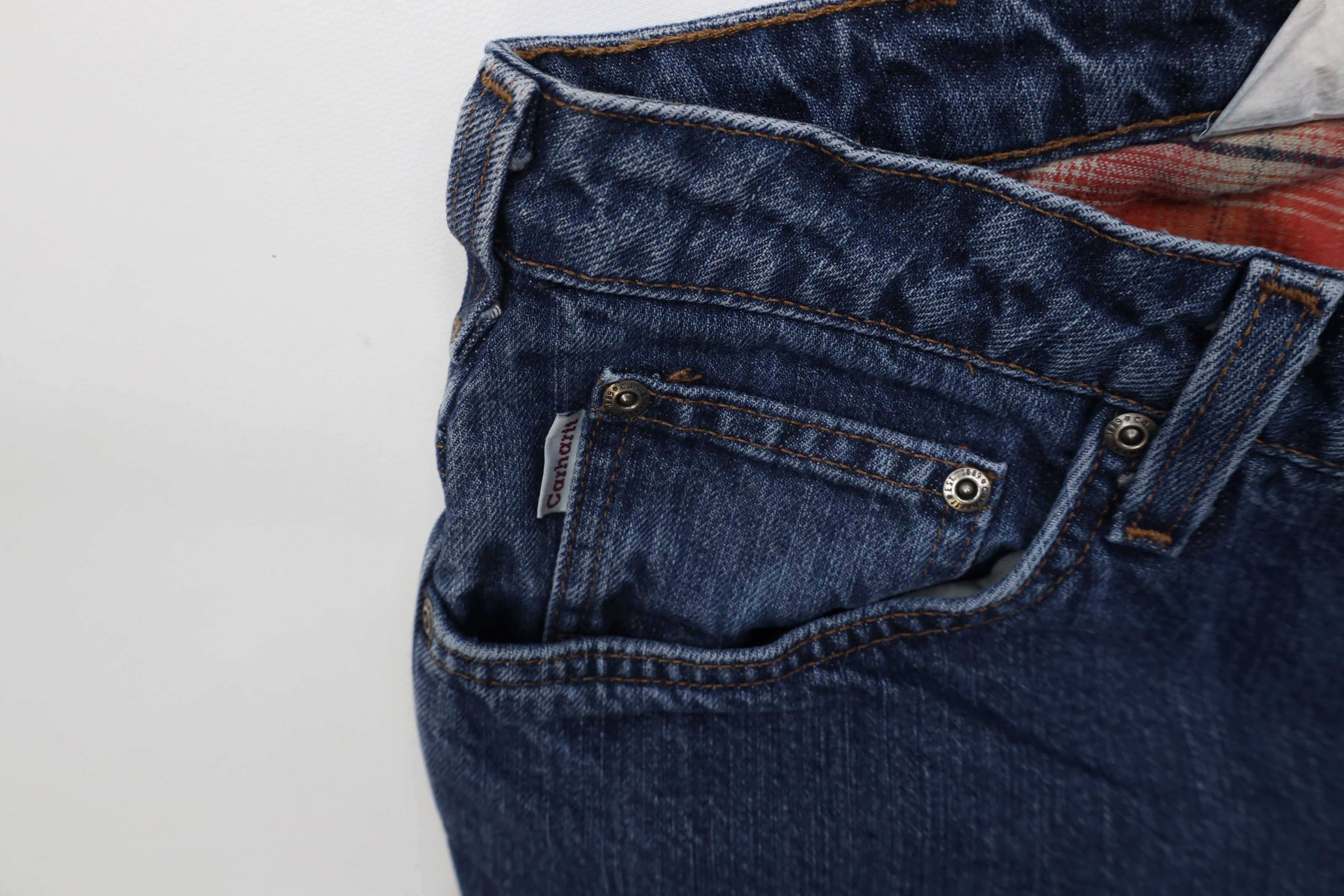 Carhartt Vintage Y2K Carhartt Flannel Lined Wide Leg Denim Jeans Blue Size 32" / US 10 / IT 46 - 7 Thumbnail