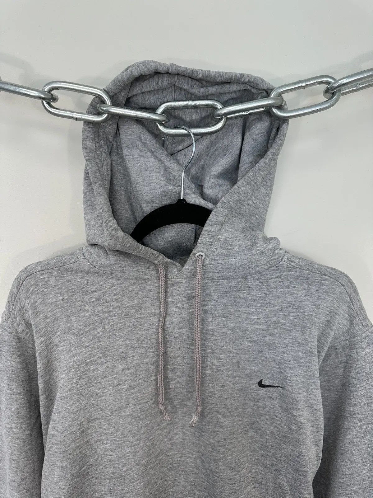 Nike × Vintage Vintage Nike Y2K Embroidered Swoosh Retro Hype Gray Hoodie Size US S / EU 44-46 / 1 - 3 Thumbnail