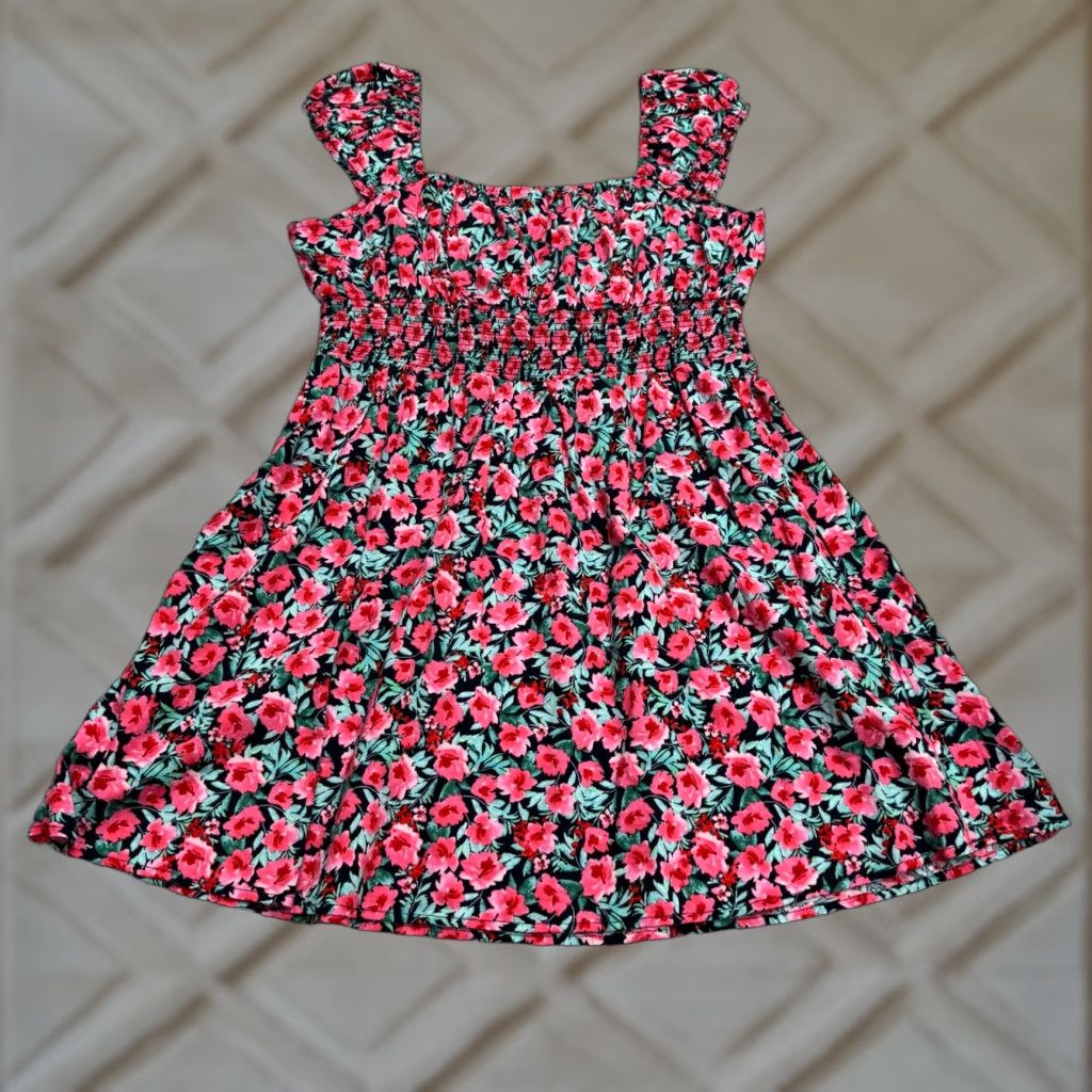 Old Navy Old Navy Smocked Aline Mini Dress Womens L Pink Floral Elastic Summer NWT Size L / US 10 / IT 46 - 1 Thumbnail