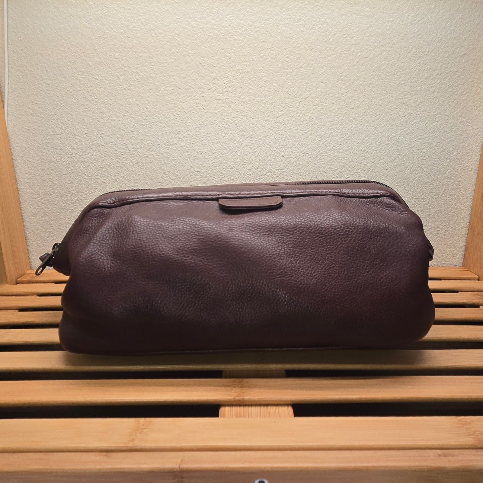 Vintage Vintage Private Label Dark Brown Grain Leather Toiletry Bag Size ONE SIZE - 5 Thumbnail