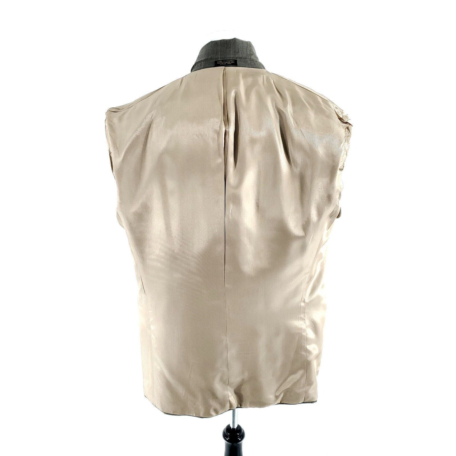 Oscar De La Renta Oscar De La Renta Wool 2 Button Blazer 42L Beige Plaid Green Size 42L - 10 Thumbnail