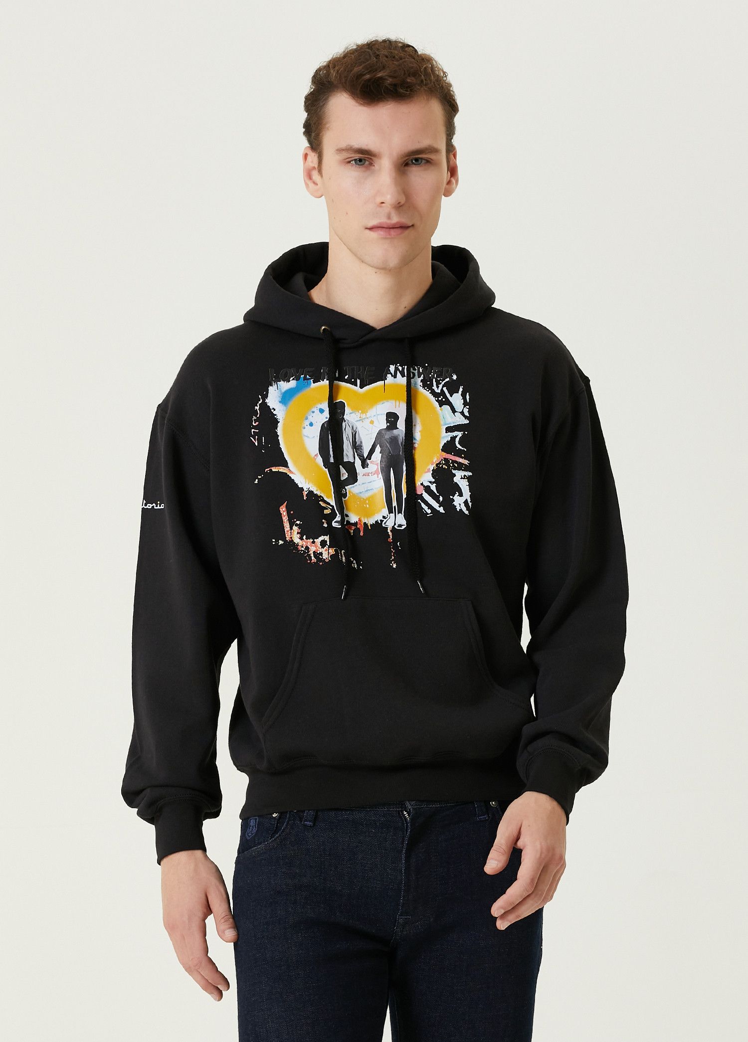 SARTORIO SARTORIO black heart print cotton hoodie sweatshirt Large Size US L / EU 52-54 / 3 - 1 Thumbnail