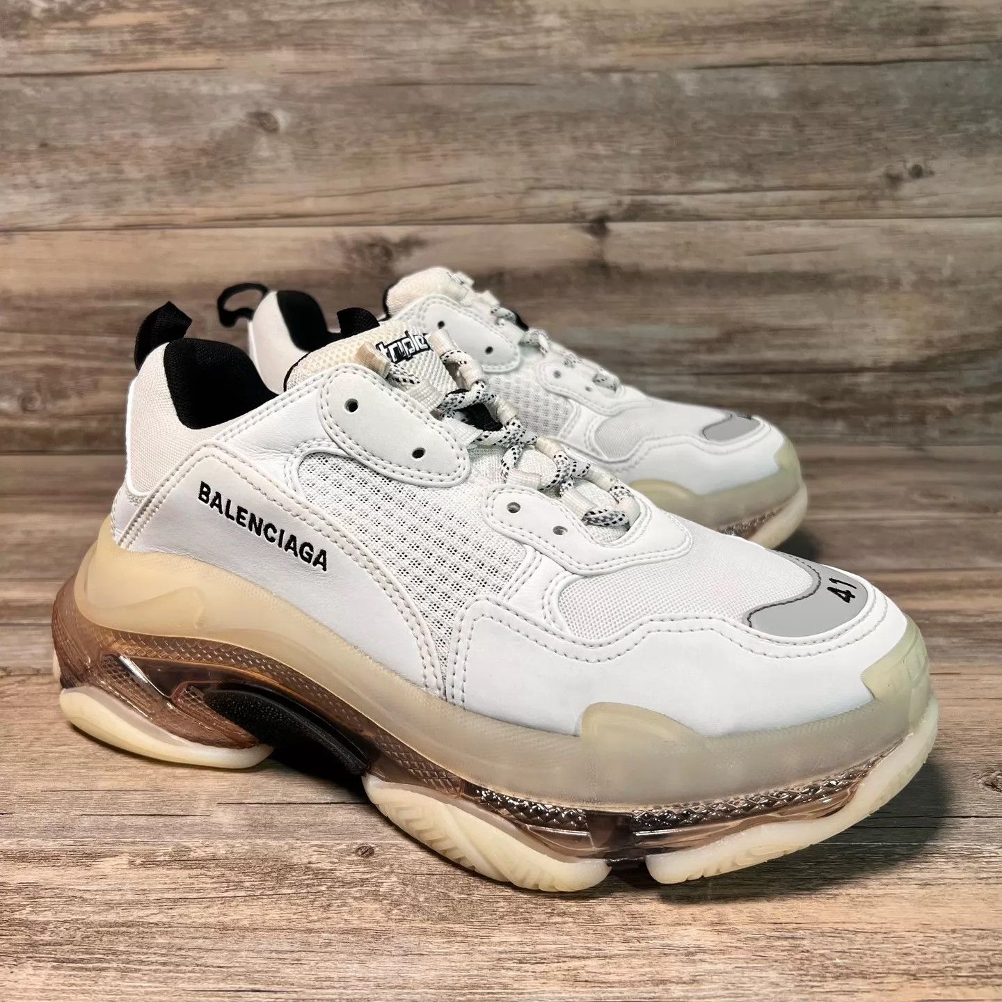Balenciaga Balenciaga Triple S ClearSole B/W/G EU41 97New Size US 8 / EU 41 - 2 Thumbnail