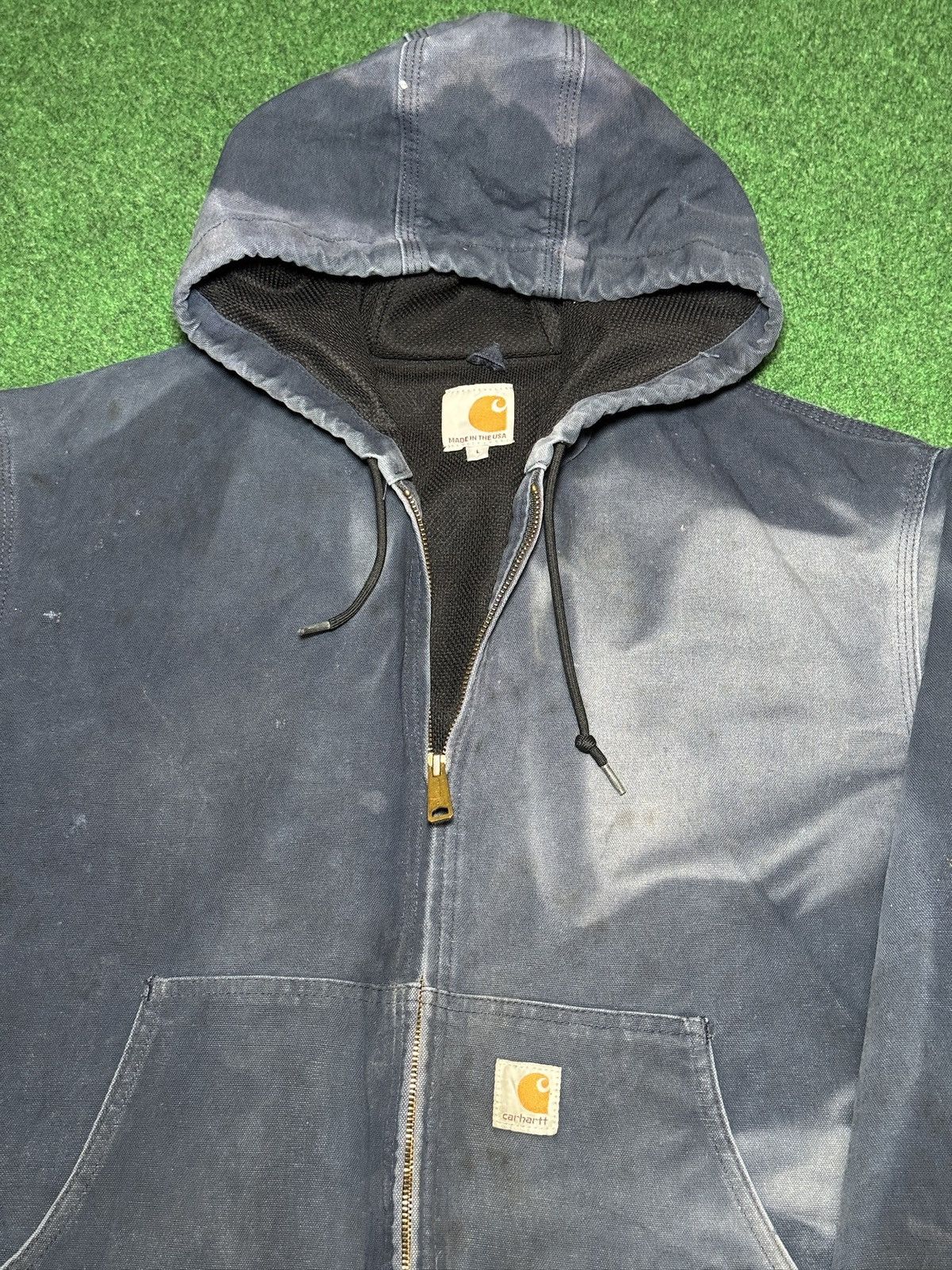 Carhartt Vtg 90s Carhartt J130 Distressed Faded Grunge Unique Jacket Size US L / EU 52-54 / 3 - 2 Thumbnail