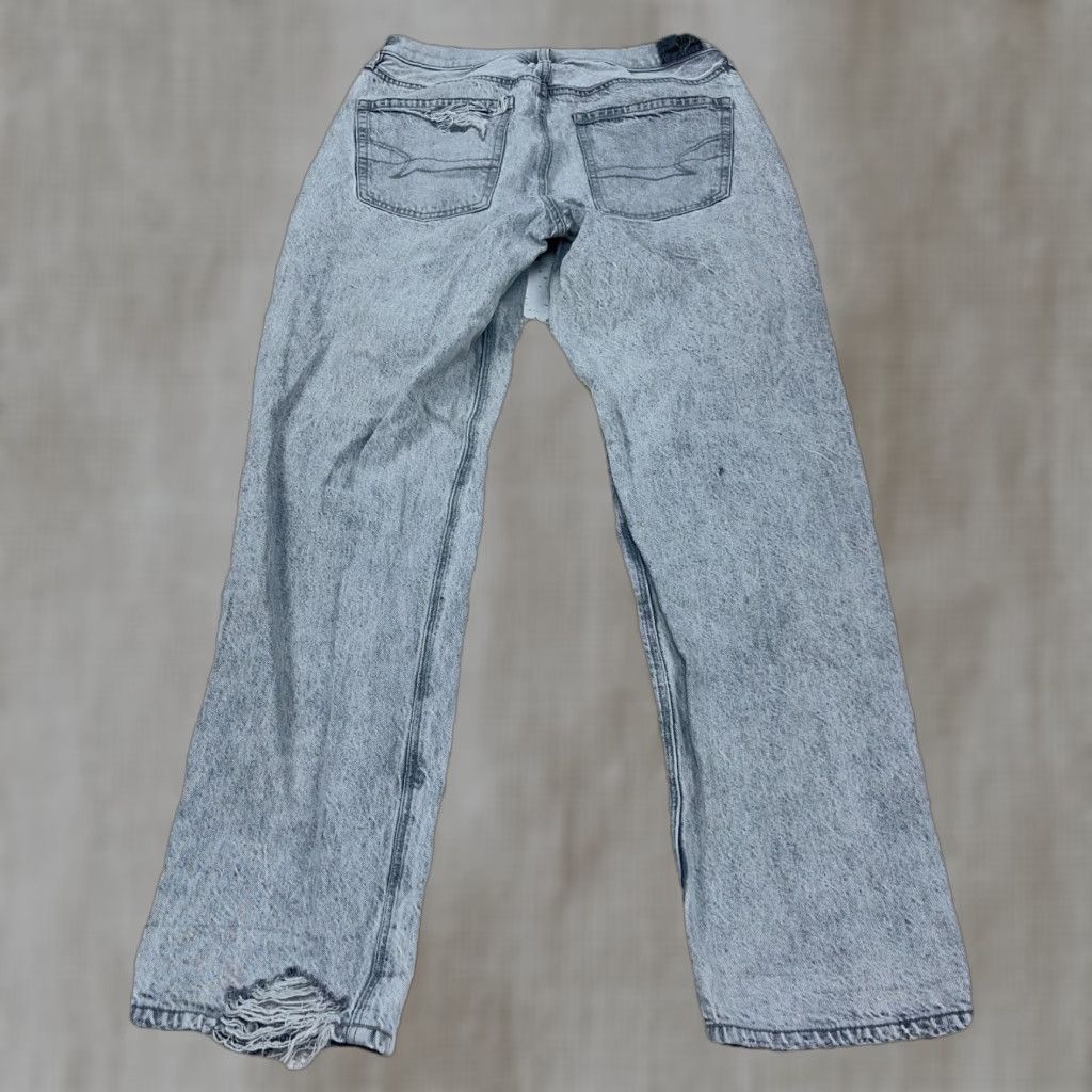 American Eagle Outfitters VINTAGE American Eagle Jeans Women 6 90s Straight Mom Retro Gray Acid Wash Holes Ripped Size 28" / US 6 / IT 42 - 1 Thumbnail