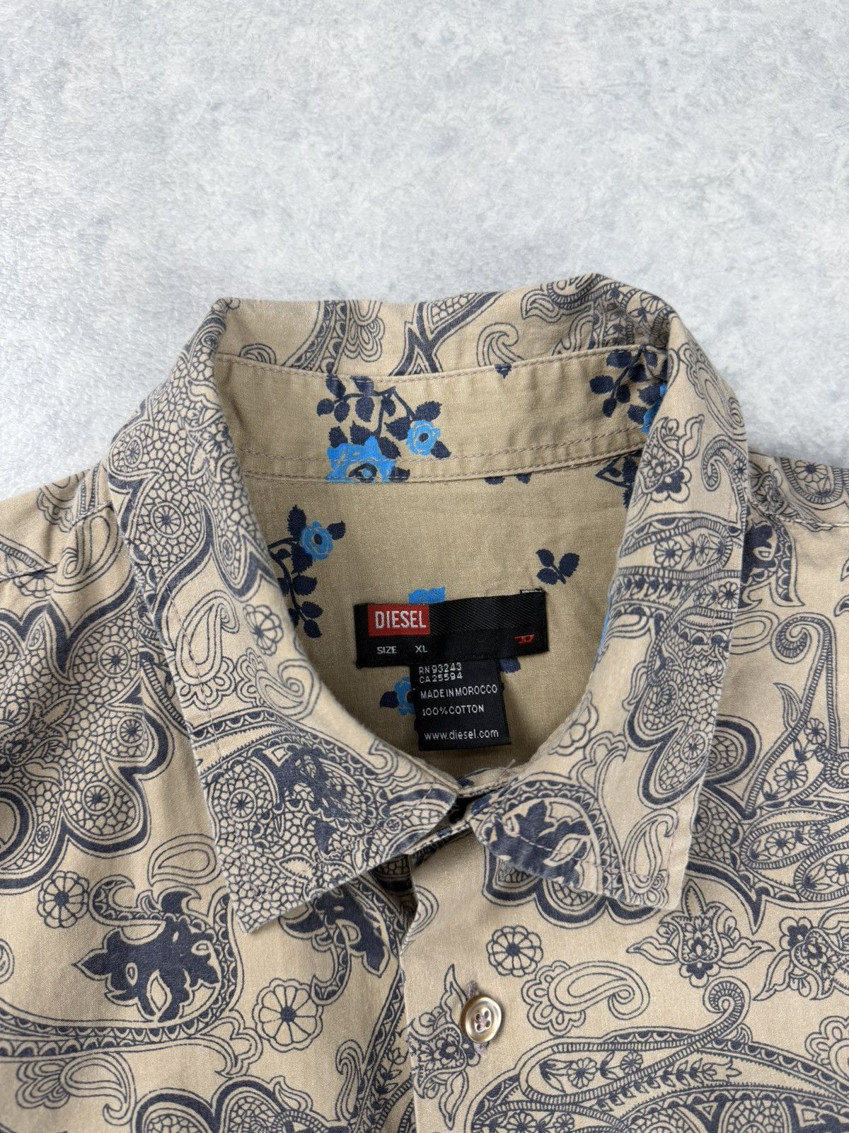 Diesel Vintage Diesel Paisley Short Sleeve Shirt Size XL Size US XL / EU 56 / 4 - 5 Thumbnail