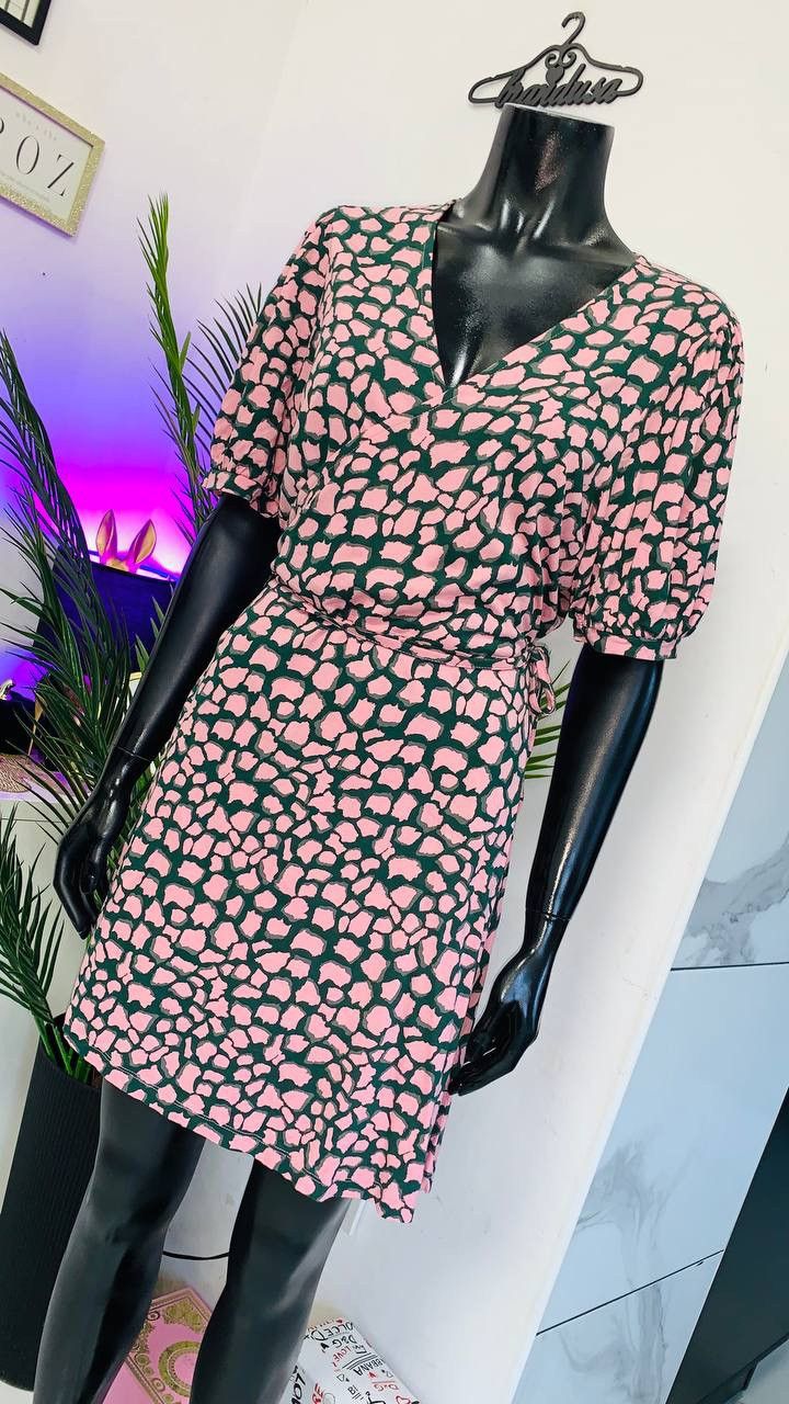 Whistles WHISTLES | Giraffe Print Wrap Mini Dress | US 10 UK 14 | NWT Size XL / US 12-14 / IT 48-50 - 13 Thumbnail