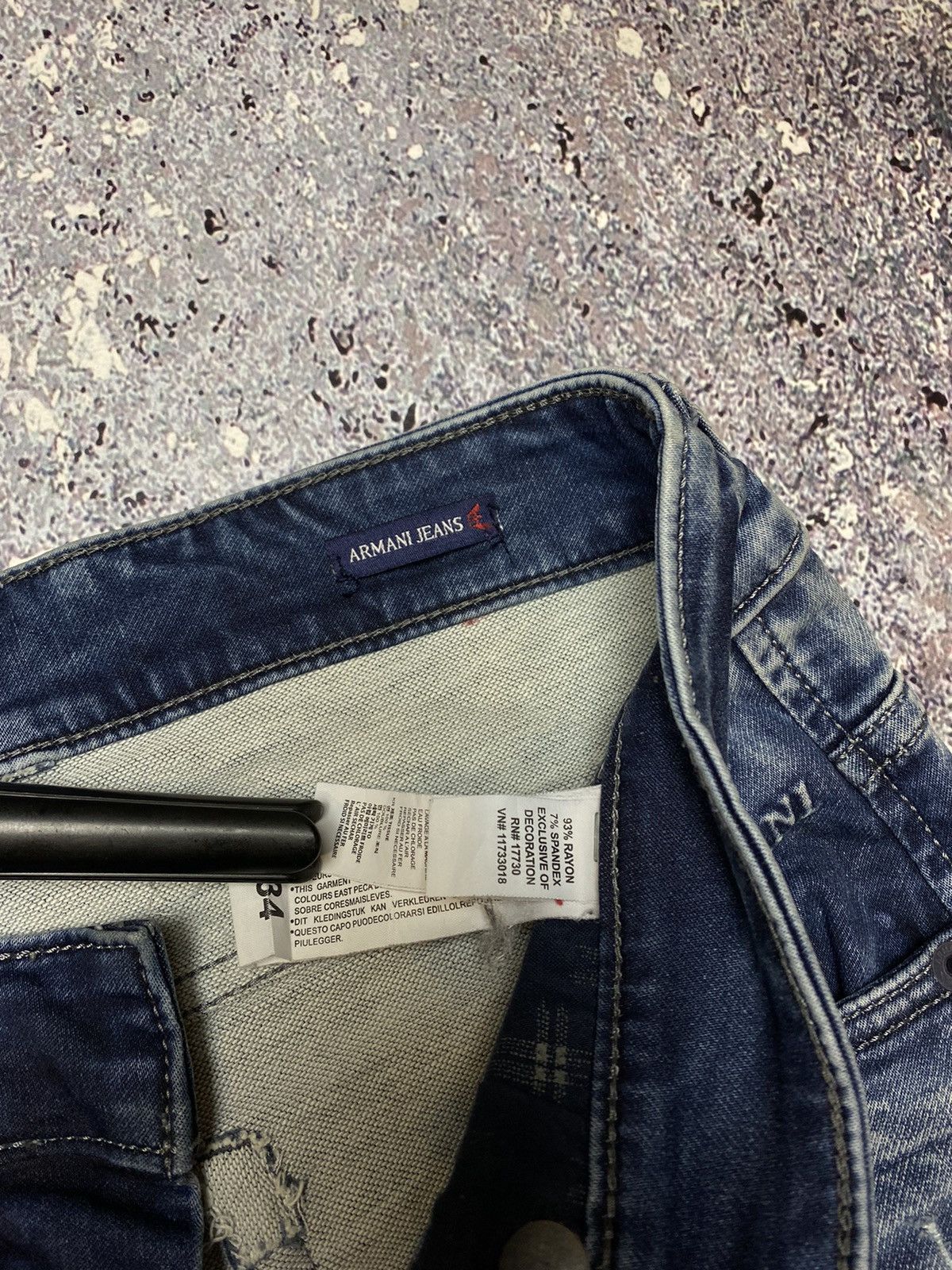 Armani × Vintage 💥VINTAGE ARMANI DISTRESSED WASHED Y2K JEANS Size US 34 / EU 50 - 17 Thumbnail