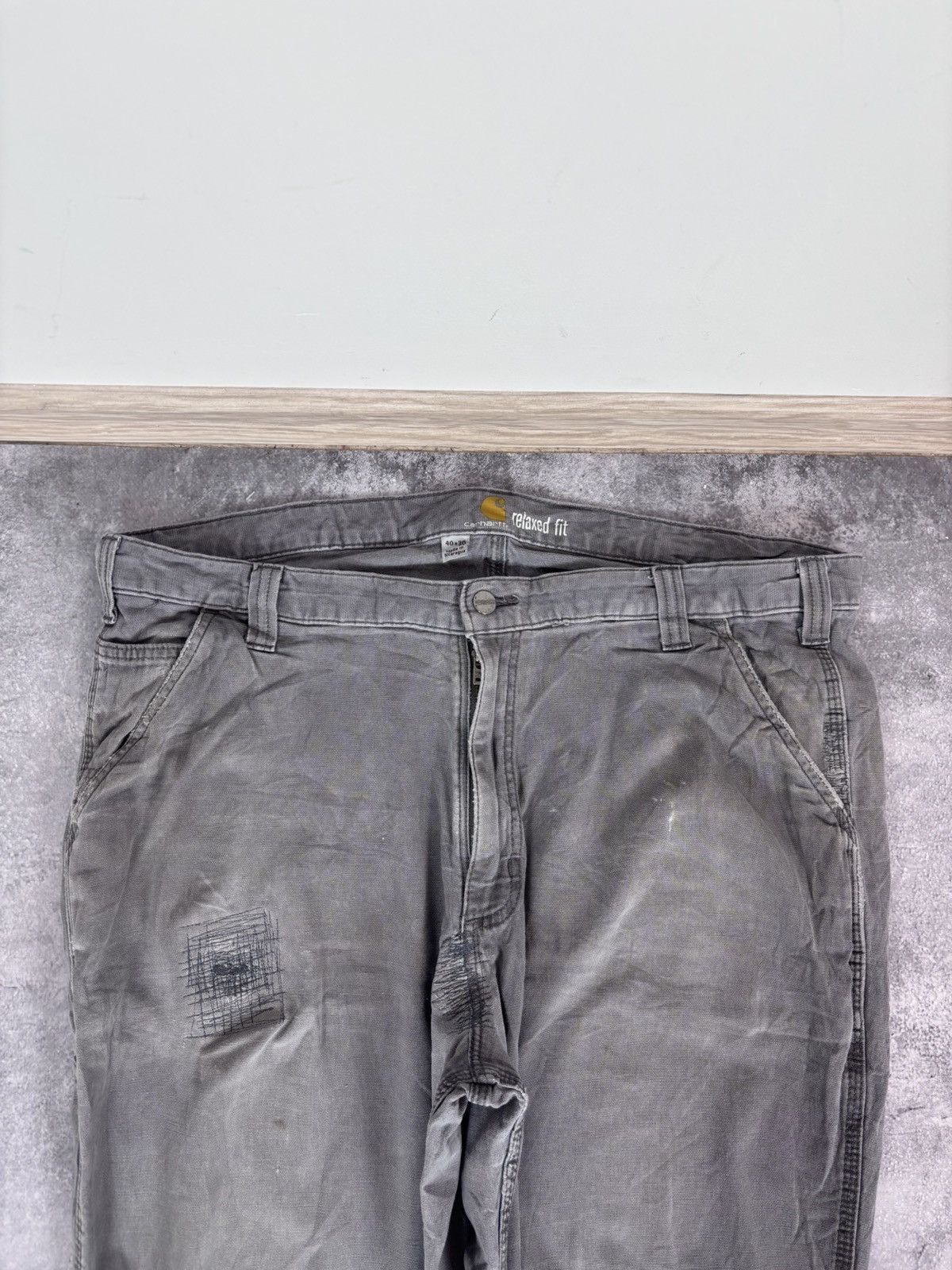 Carhartt Carhartt Men’s Grey Pants Jeans Relaxed Fit USA Workwear Size US 40 / EU 56 - 14 Thumbnail