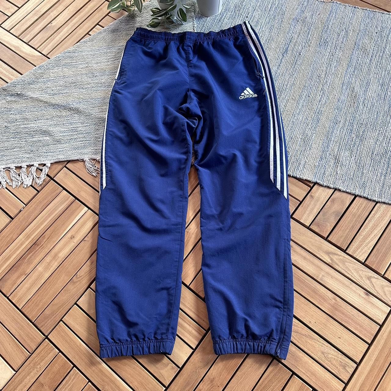 Adidas Vintage Y2K Adidas Three Stripes Baggy Nylon Track Pants Size US 32 / EU 48 - 1 Thumbnail