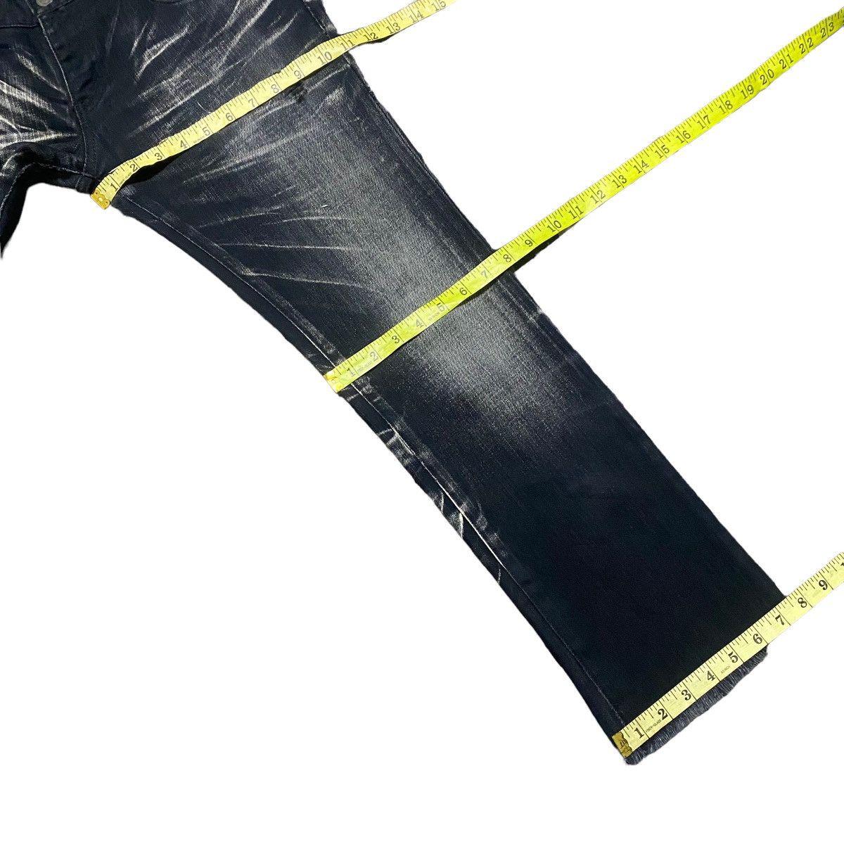 Tornado Mart Tornado Mart Clawmark Black Denim Cropped Jeans Distressed Size US 30 / EU 46 - 17 Thumbnail