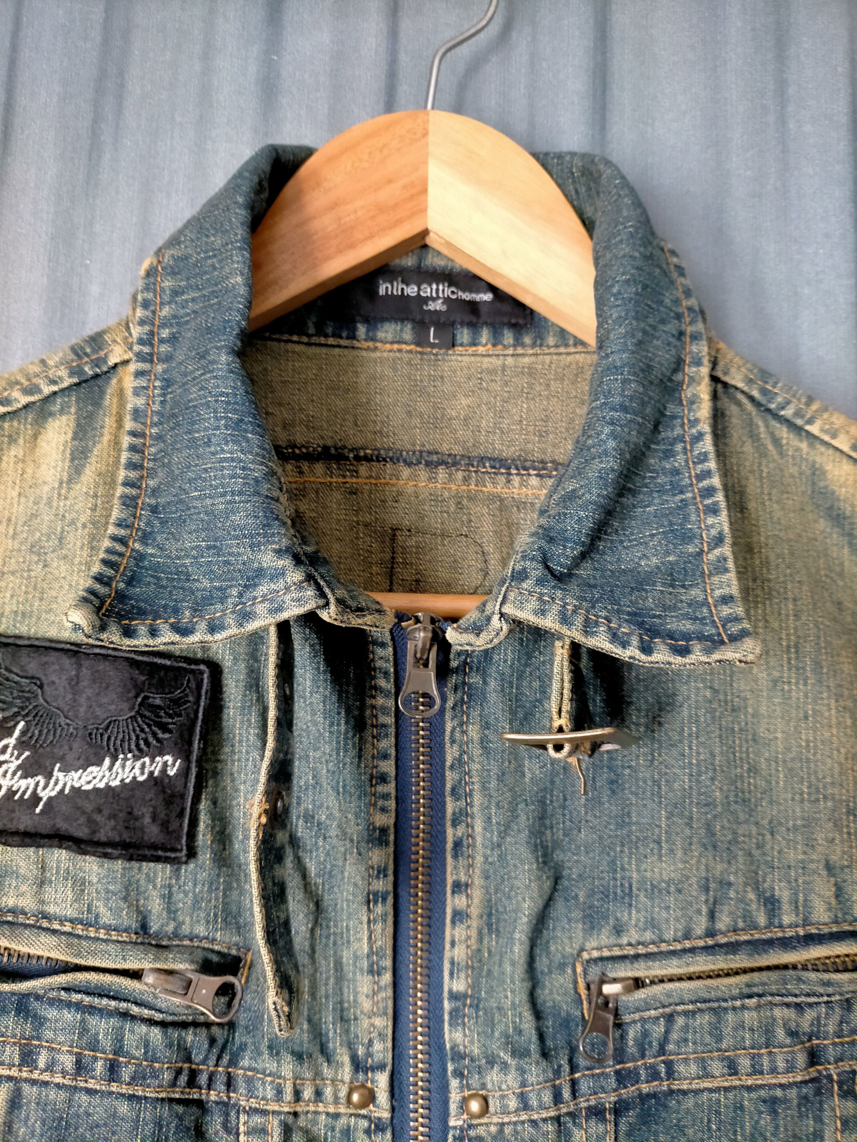 In The Attic In the Attic Denim Jacket Zipped Punk Style Size US L / EU 52-54 / 3 - 9 Thumbnail