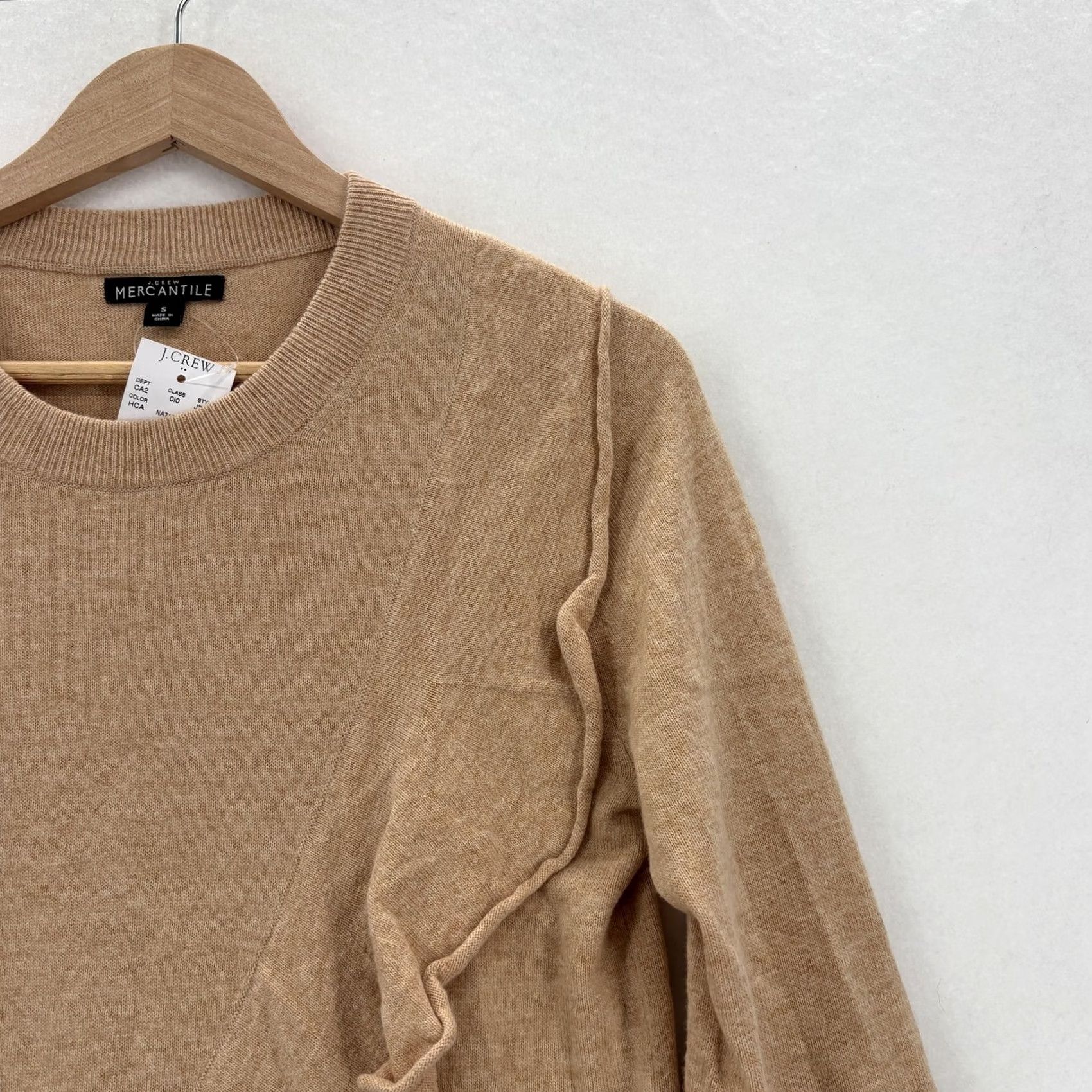 J.Crew J.CREW Mercantile Sweater Womens S Brown Ruffle Front Crew Neck Pullover NWT Merchants Knit Solid Casual Mens Womens Girls? Size S / US 4 / IT 40 - 2 Thumbnail