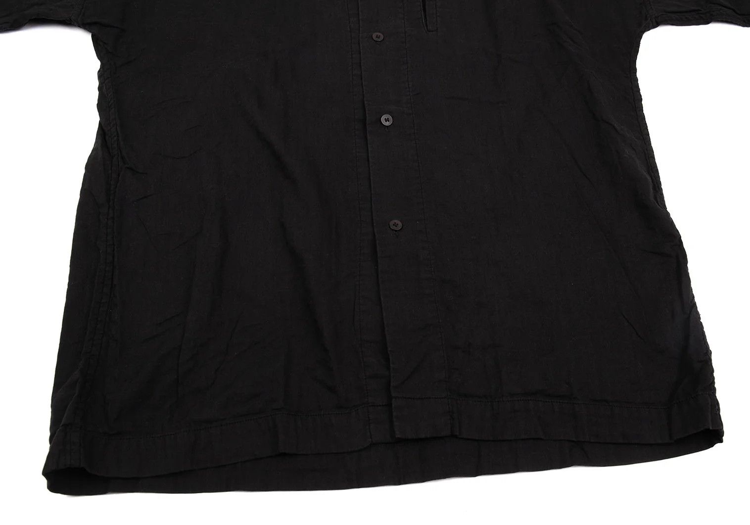 Issey Miyake High-Neck Cotton Gauze Shirt in Black, Size L Size US L / EU 52-54 / 3 - 10 Thumbnail