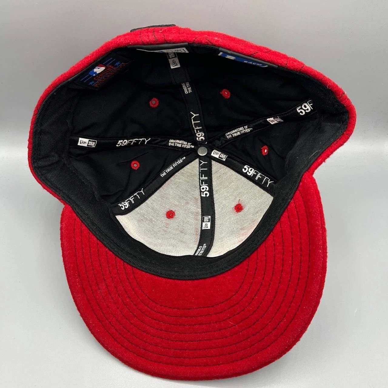 New Era Atlanta Braves Hat Men 8 Red Embroidered Fitted Cap Size ONE SIZE - 2 Thumbnail
