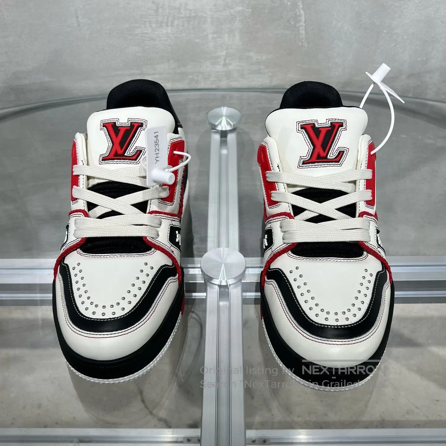 Louis Vuitton Louis Vuitton Trainer Black and Red Willow Nail shoes Size US 5.5 / IT 35.5 - 2 Thumbnail