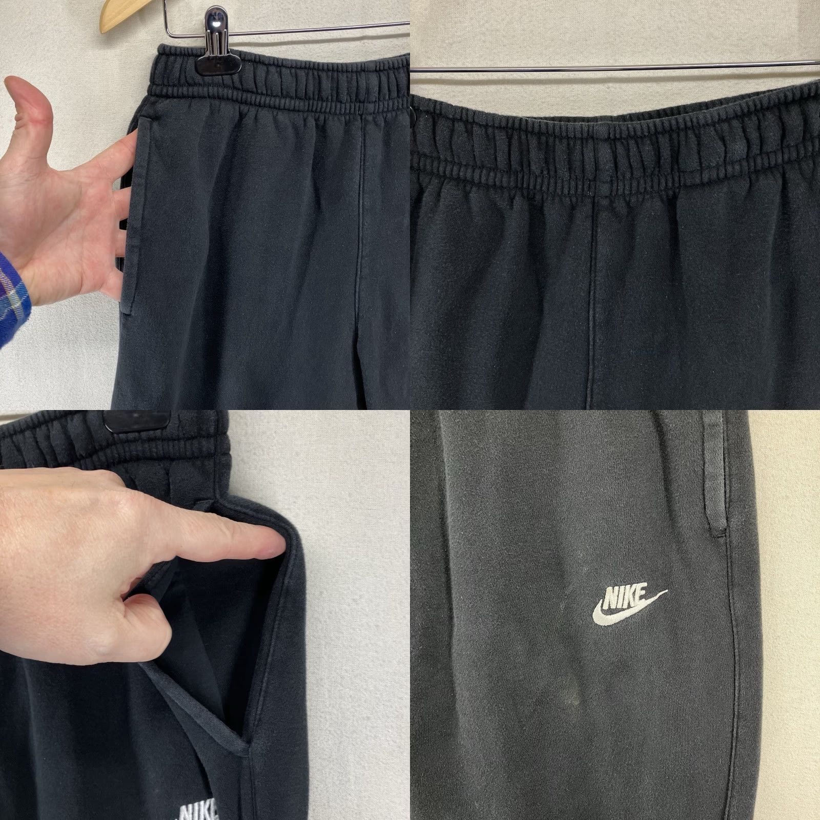 Nike Nike Swoosh Athletic Club Jogger Fleece Pants Black Mens S Regular 30in 26in Tapered Pockets 90s Retro Sports Size US 29 - 8 Thumbnail