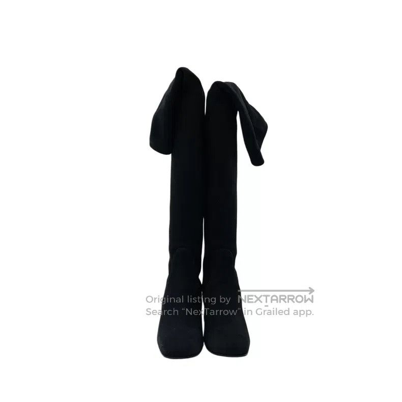 Prada Prada Black logo triangle boots Size US 5 / IT 35 - 3 Thumbnail