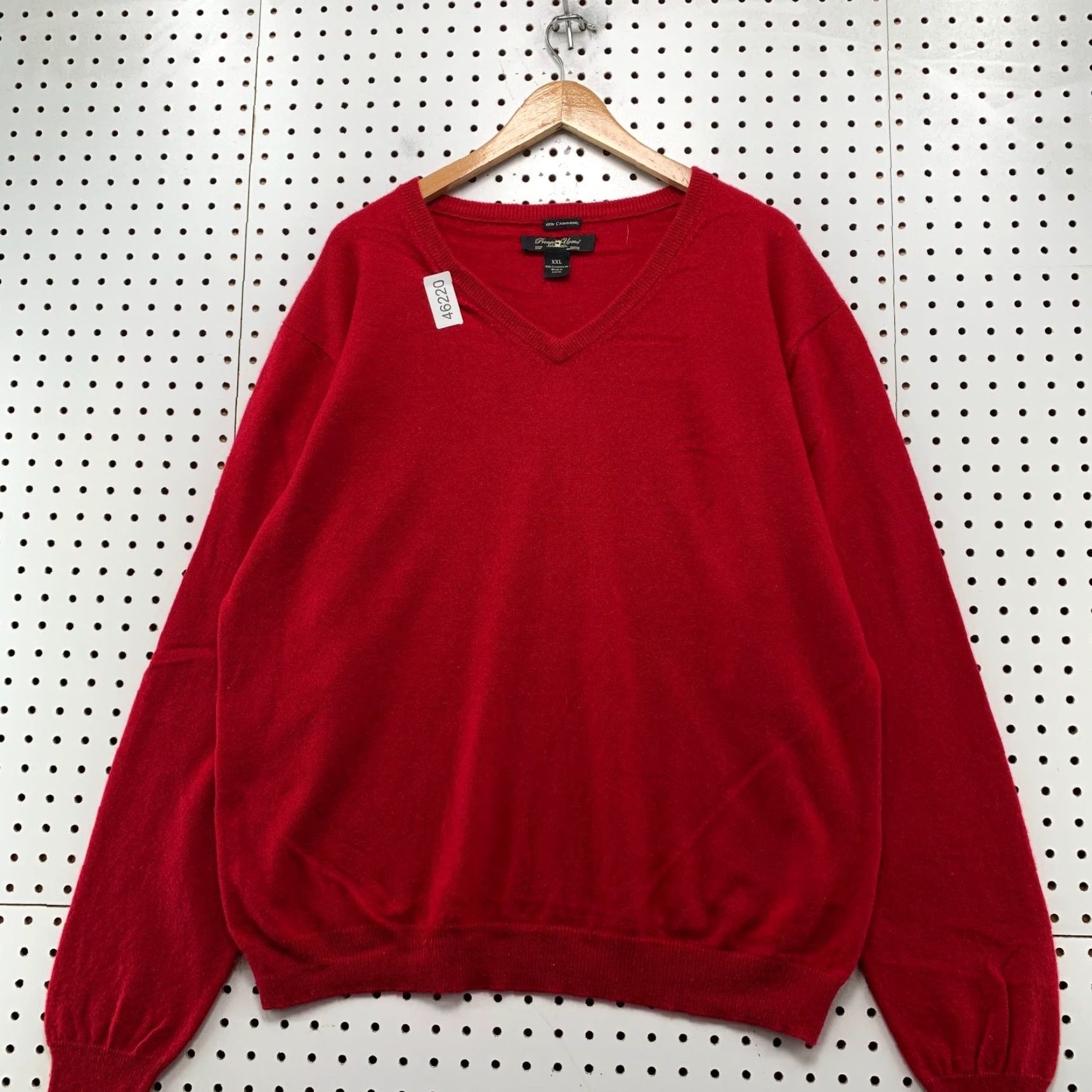 Pronto Uomo Pronto Uomo 100% Cashmere Sweater Mens 2XL Red V-Neck Lightweight Preppy Pullover Knit Shirt Mens Size US XXL / EU 58 / 5 - 4 Thumbnail