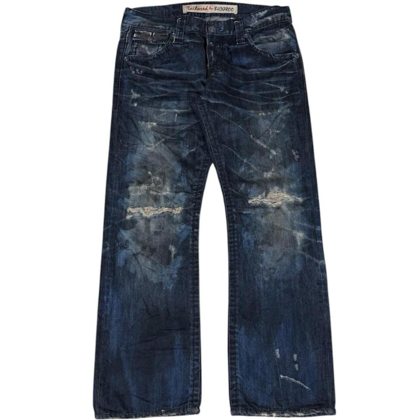 True Religion Rare Vintage Buckaroo Dirty shade unique design denim jeans Size US 33 - 2 Thumbnail